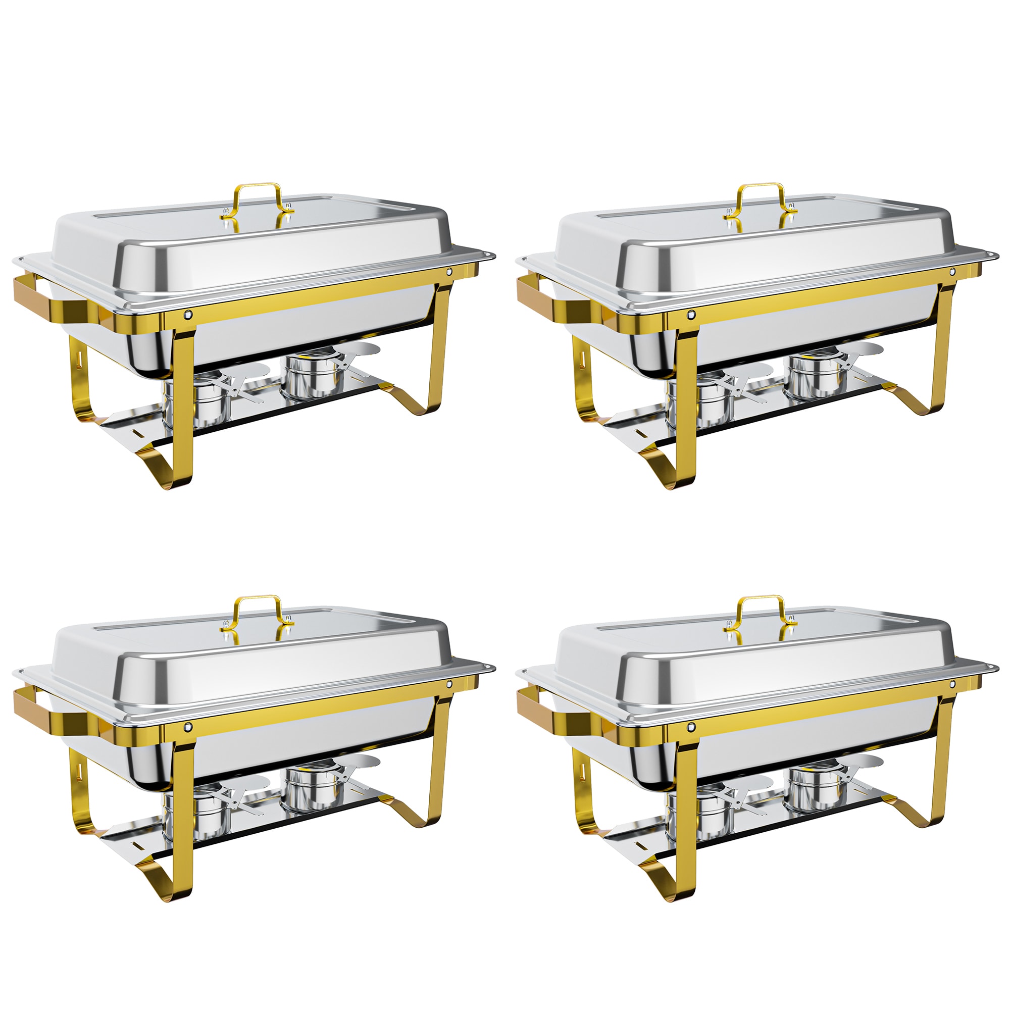LOVMOR L-CD546-4 8QT 304 Stainless Steel Chafing Dish Buffet (4-Pack)