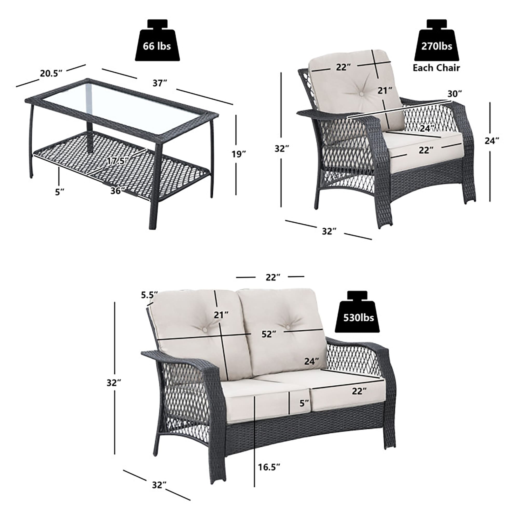 CASAINC WF-KS100 Patio-Conversation-Sets - View #6