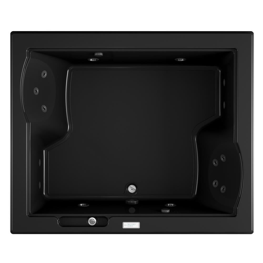 Jacuzzi KP15917 FUZION 59.75-Inches x 71.75-Inches Black Acrylic Rectangular Drop-in Whirlpool tub Drain ( Front center Drain )