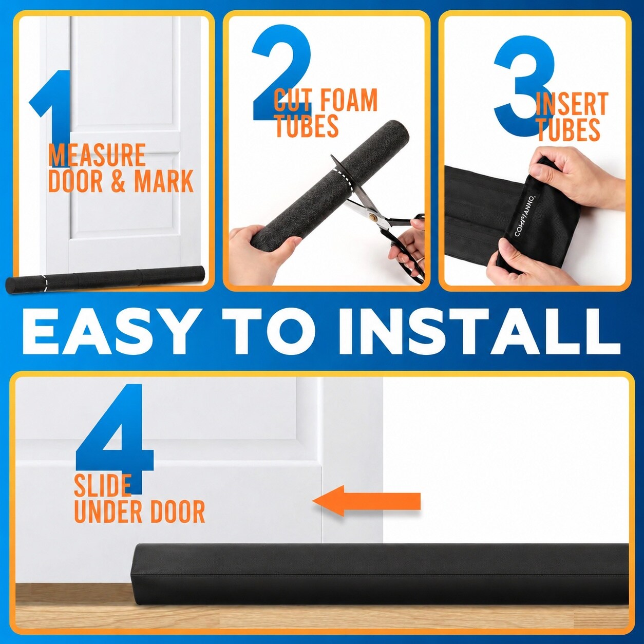 Misopily Under Door Draft Stopper Bottom Door Gap Filler and Seal Fits ...