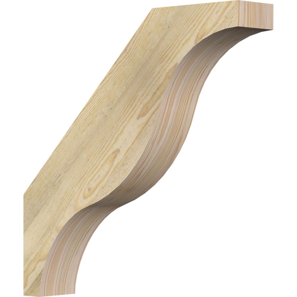 Ekena Millwork BRC04X22X22FST00RDF 4-in x 22-in x 22-in Douglas Fir Unfinished Wood Funston Rough Sawn Knee Brace