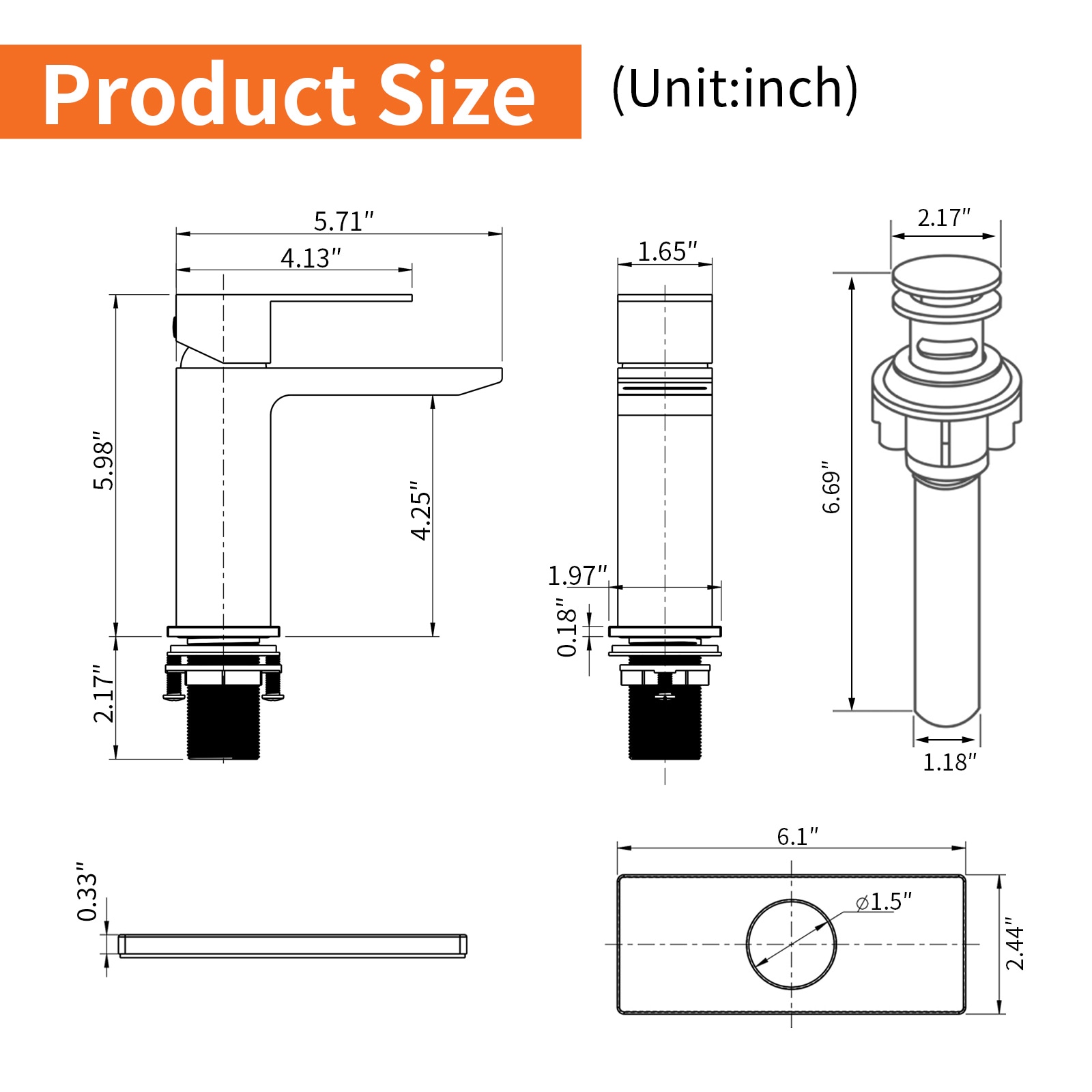 Clihome RCH-BAF6528 Lavatory-Faucets - View #6