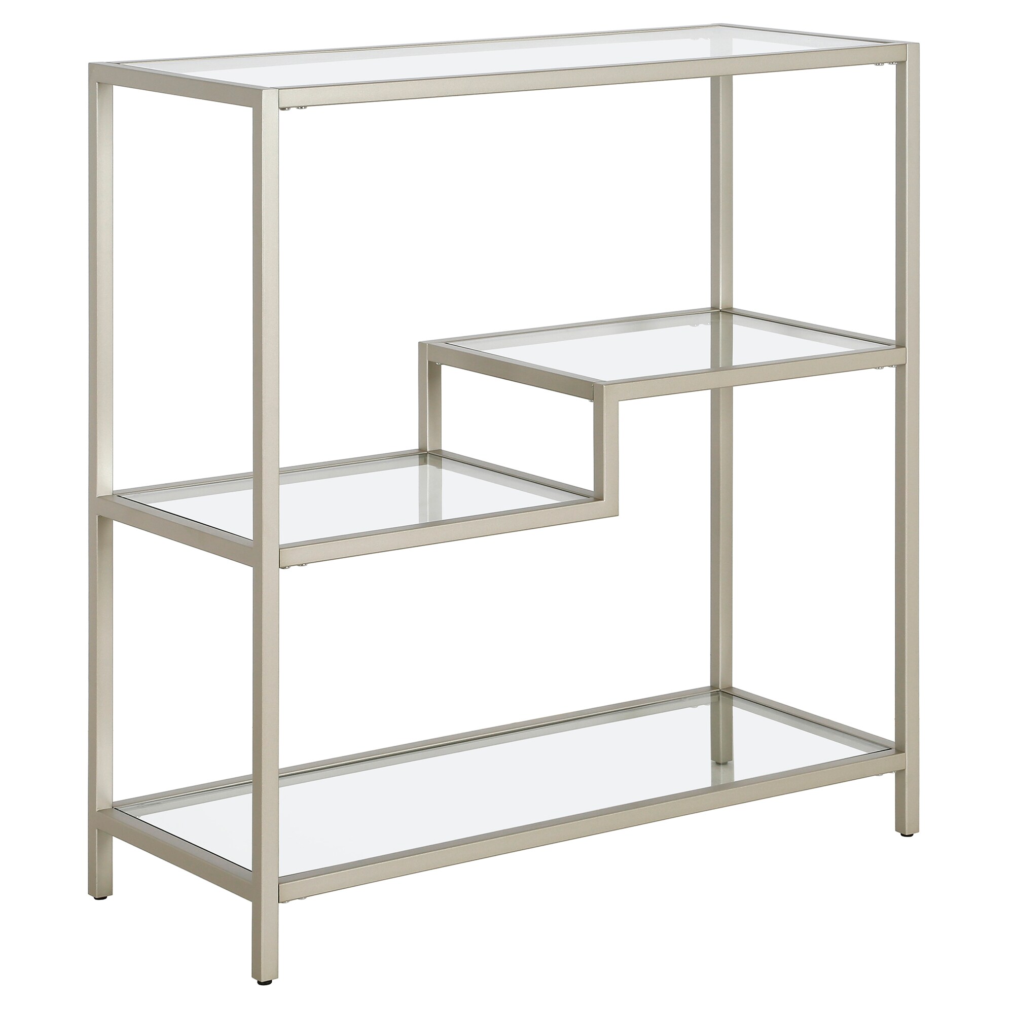 Hailey Home BK1052 Johann Satin Nickel Metal 3 -Shelf Bookcase ( 34-Inches W x 36-Inches H x 14-Inches D ) Finished