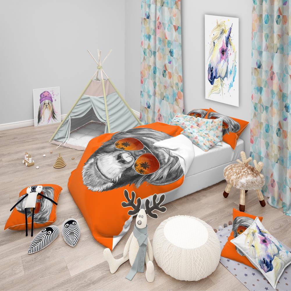 Designart BED13171-T 3 -Piece Gray Twin Duvet cover Set