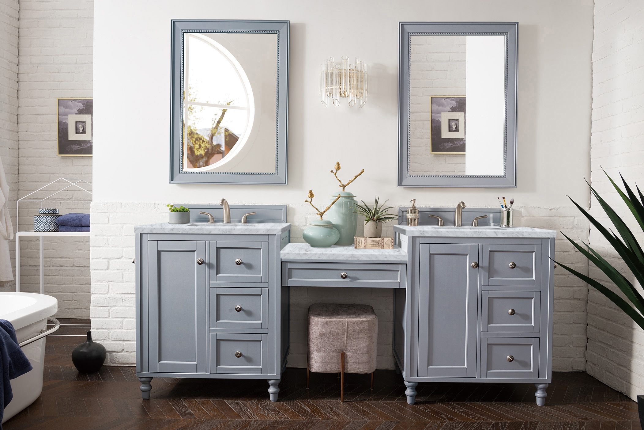 James Martin Vanities Copper Cove Encore 86-in Silver Gray Undermount ...