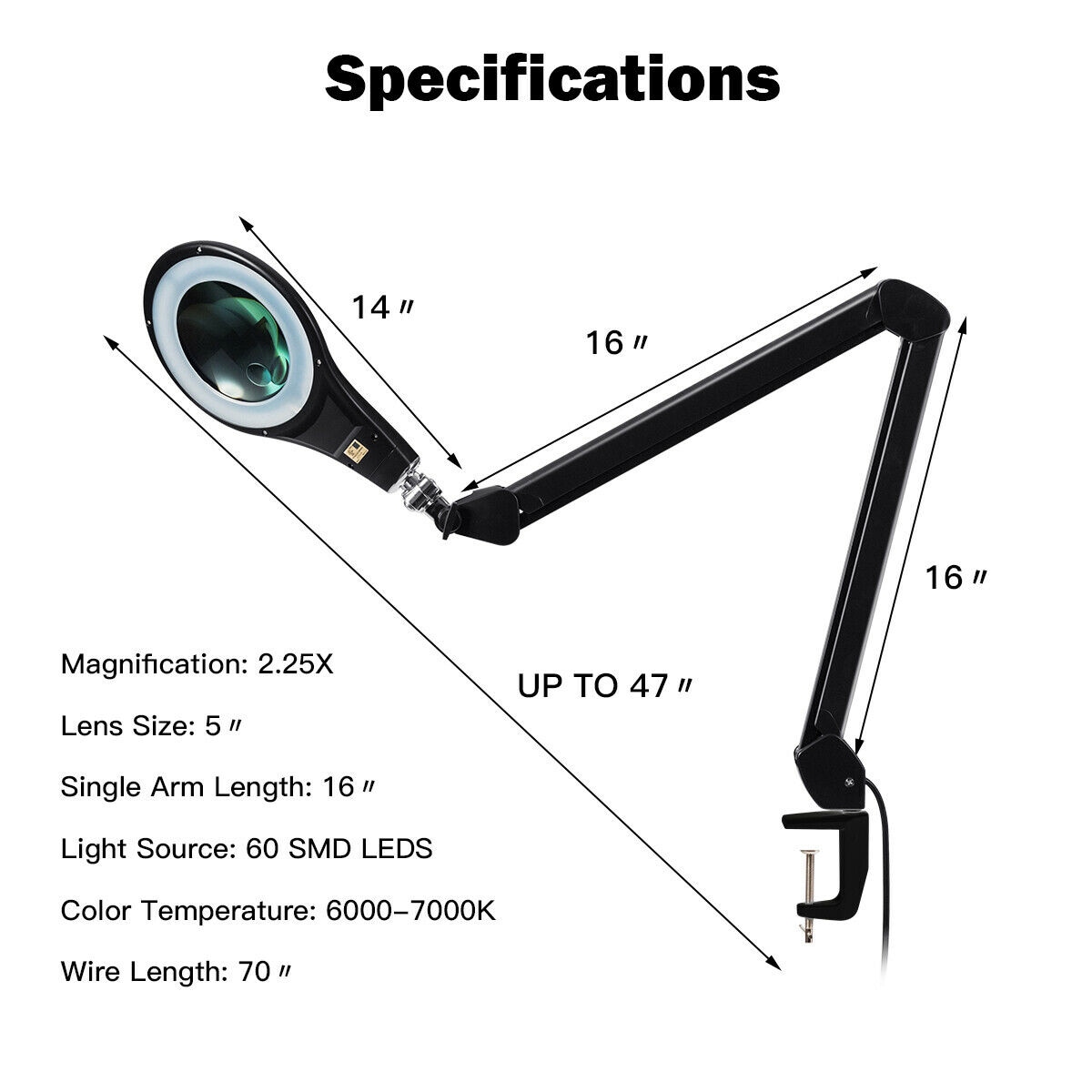 LED Mag Lamp 3 Diopter 7 Lens with Stand – Universal Pro Nails