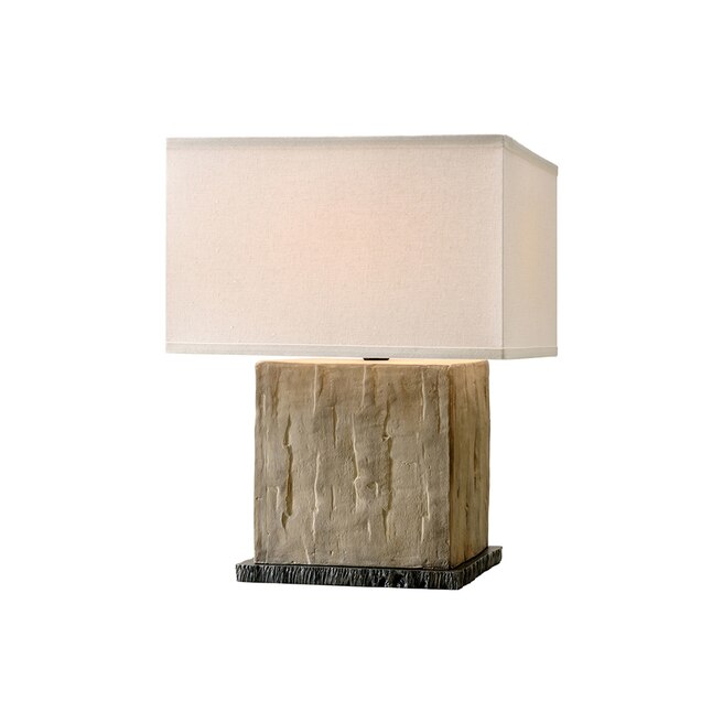 iets Kikker code Troy Lighting La Brea 19.75-in Sandstone Table Lamp with Linen Shade in the Table  Lamps department at Lowes.com