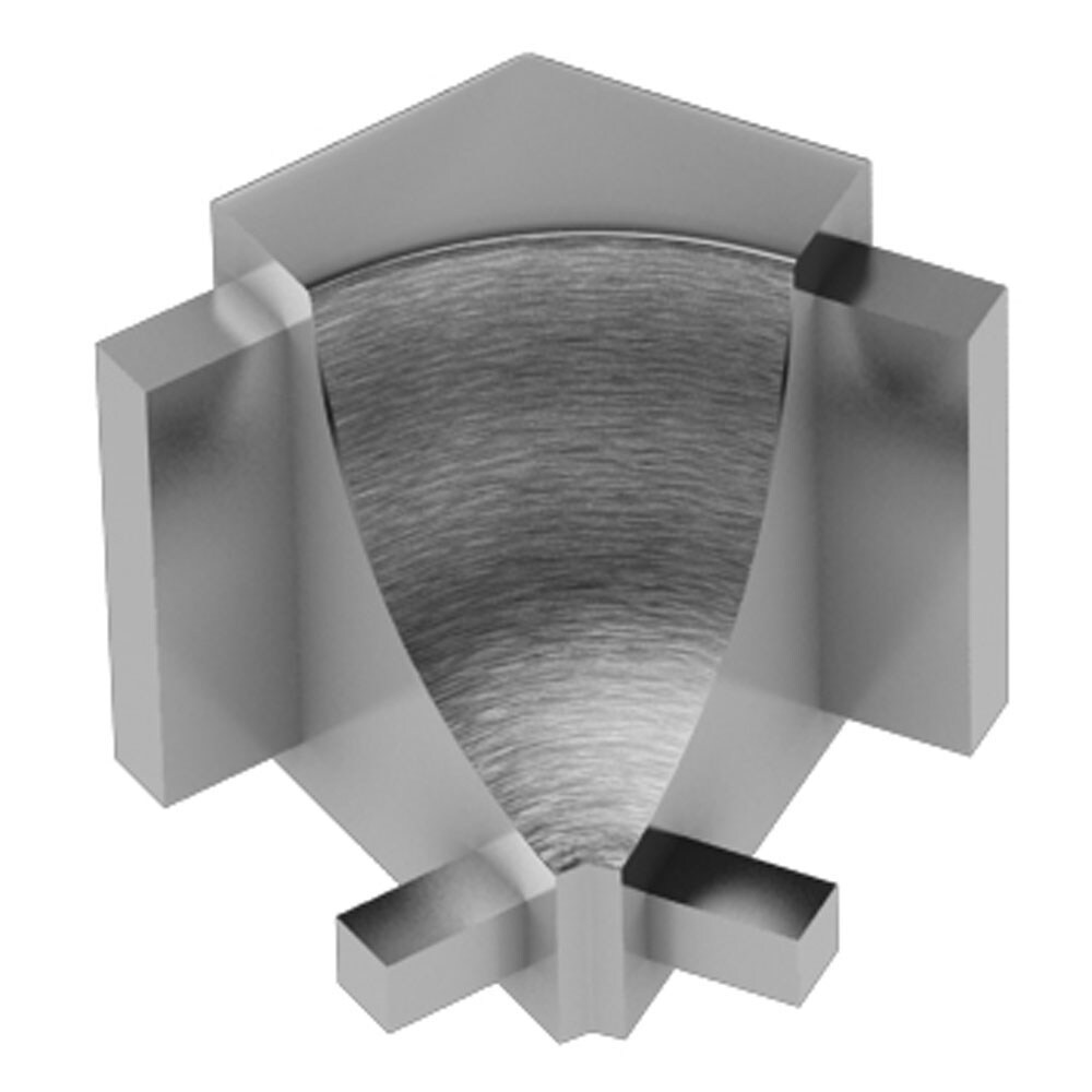 Schluter Systems I135/AHK1S/ACGB Dilex-AHK 0.5-in W x 1-in L Brushed chrome anodized aluminum Aluminum Inside corner Tile Edge Trim