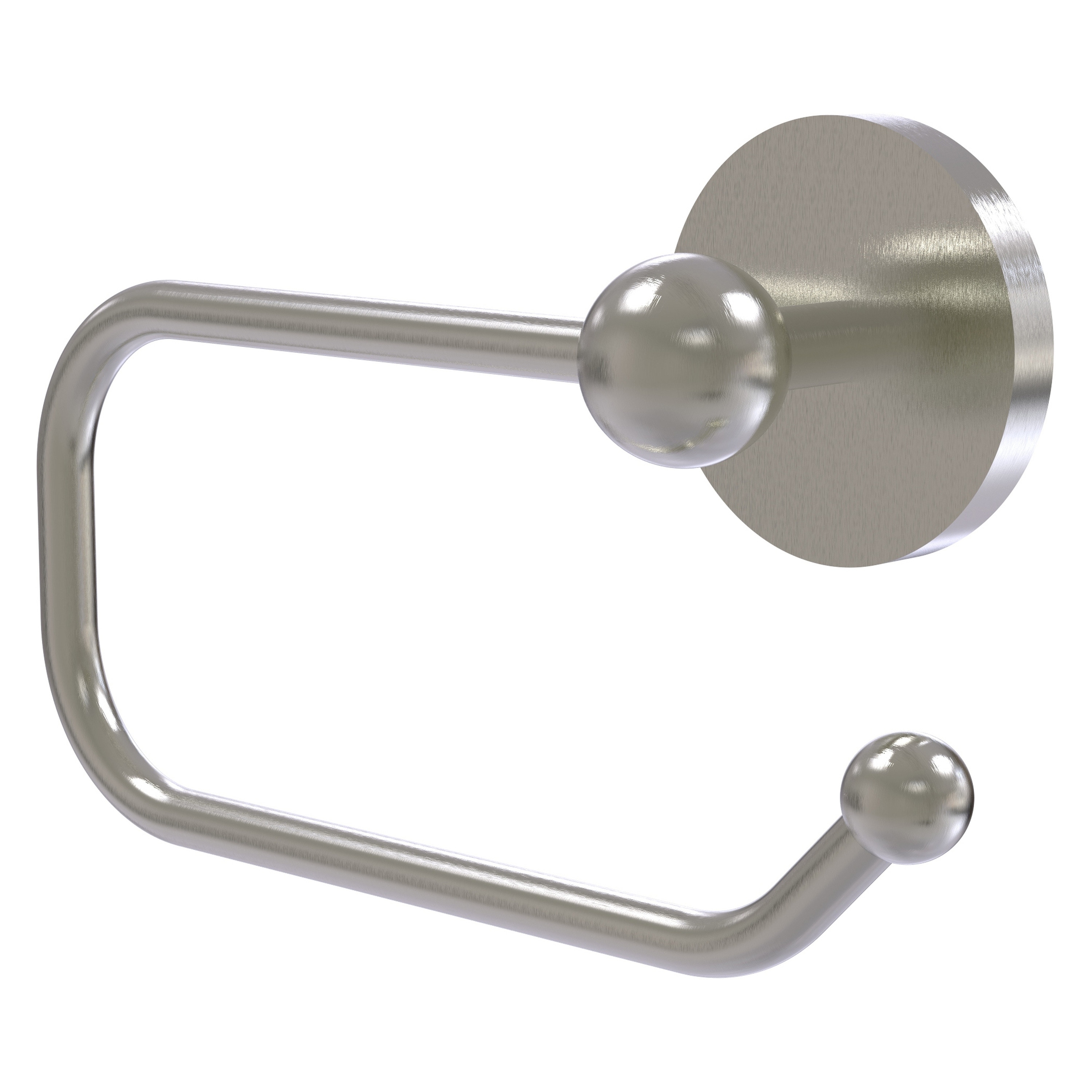 Allied Brass 1024E-SN Skyline Satin Nickel Wall mount Single post Toilet Paper Holder 1 -Rolls with Storage