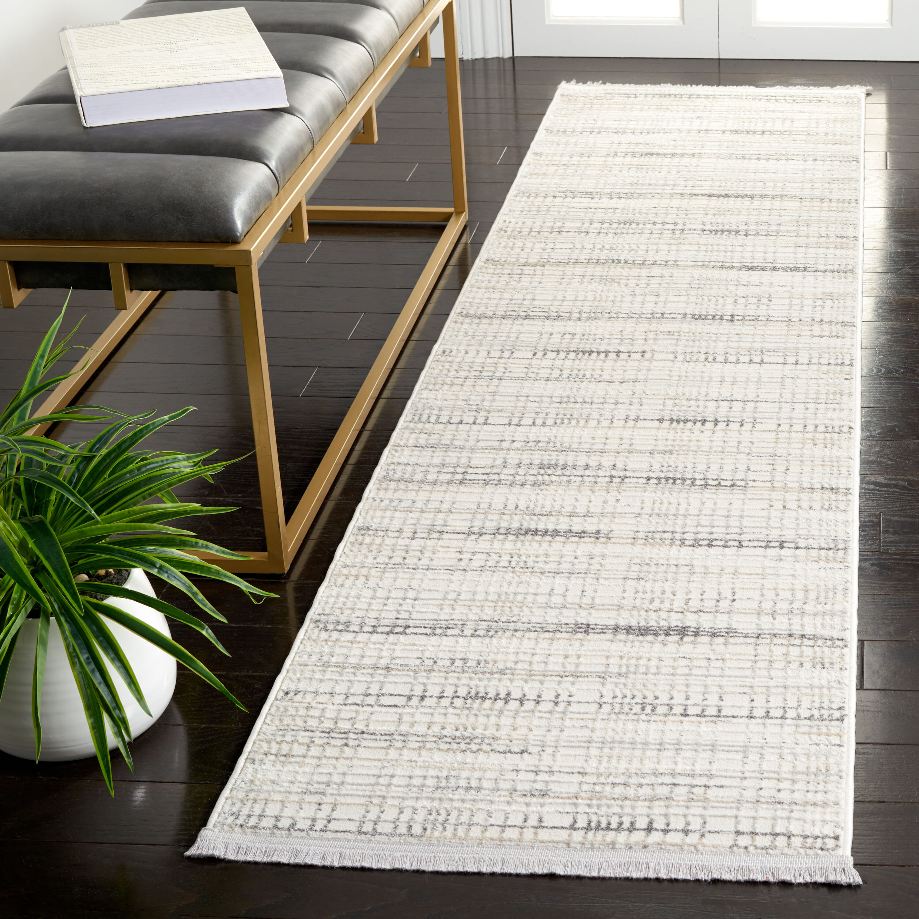Whisper 548A Ivory/Grey 2 x 8 Rectangular Runner rug