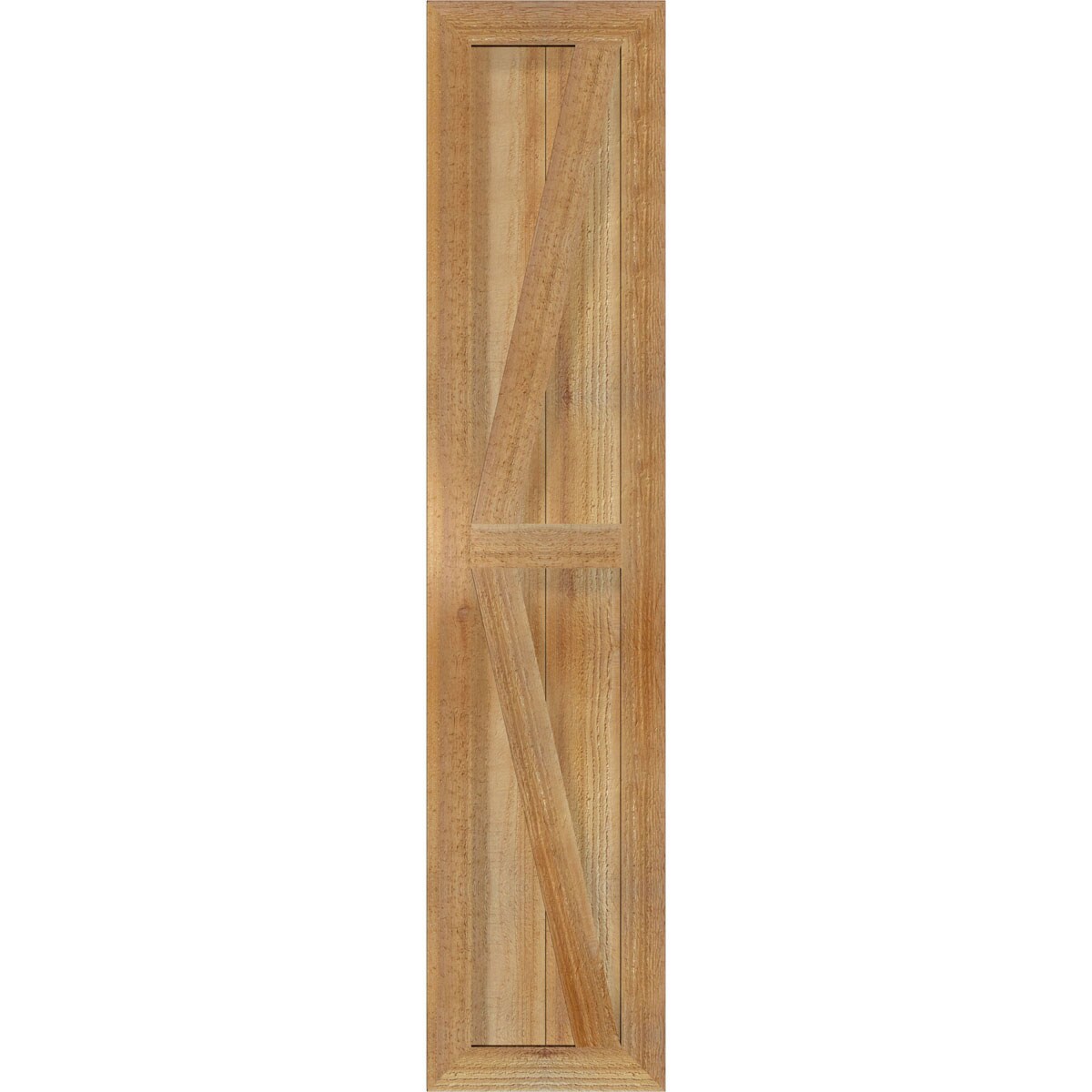 Ekena Millwork RBF06Z11X049RWR 10.75-in W x 49-in H Unfinished Paintable/Stainable Board and batten Framed with z-bar Wood Exterior Shutters ( 2 -Pack )