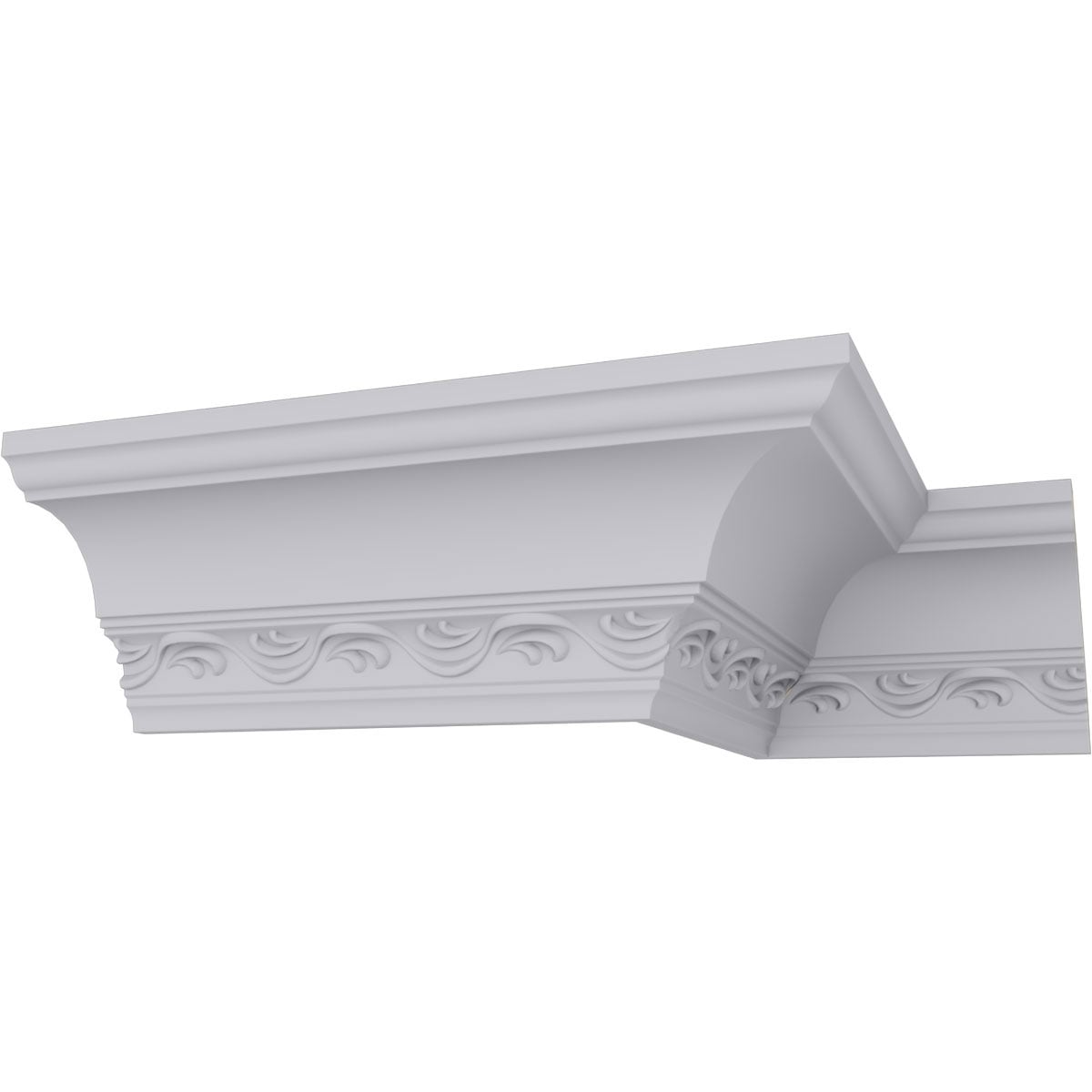 Ekena Millwork 687004 4-in T x 5-3/4-in W x 7-ft 10-1/2-in L Primed Urethane Crown Moulding 12 -Pack