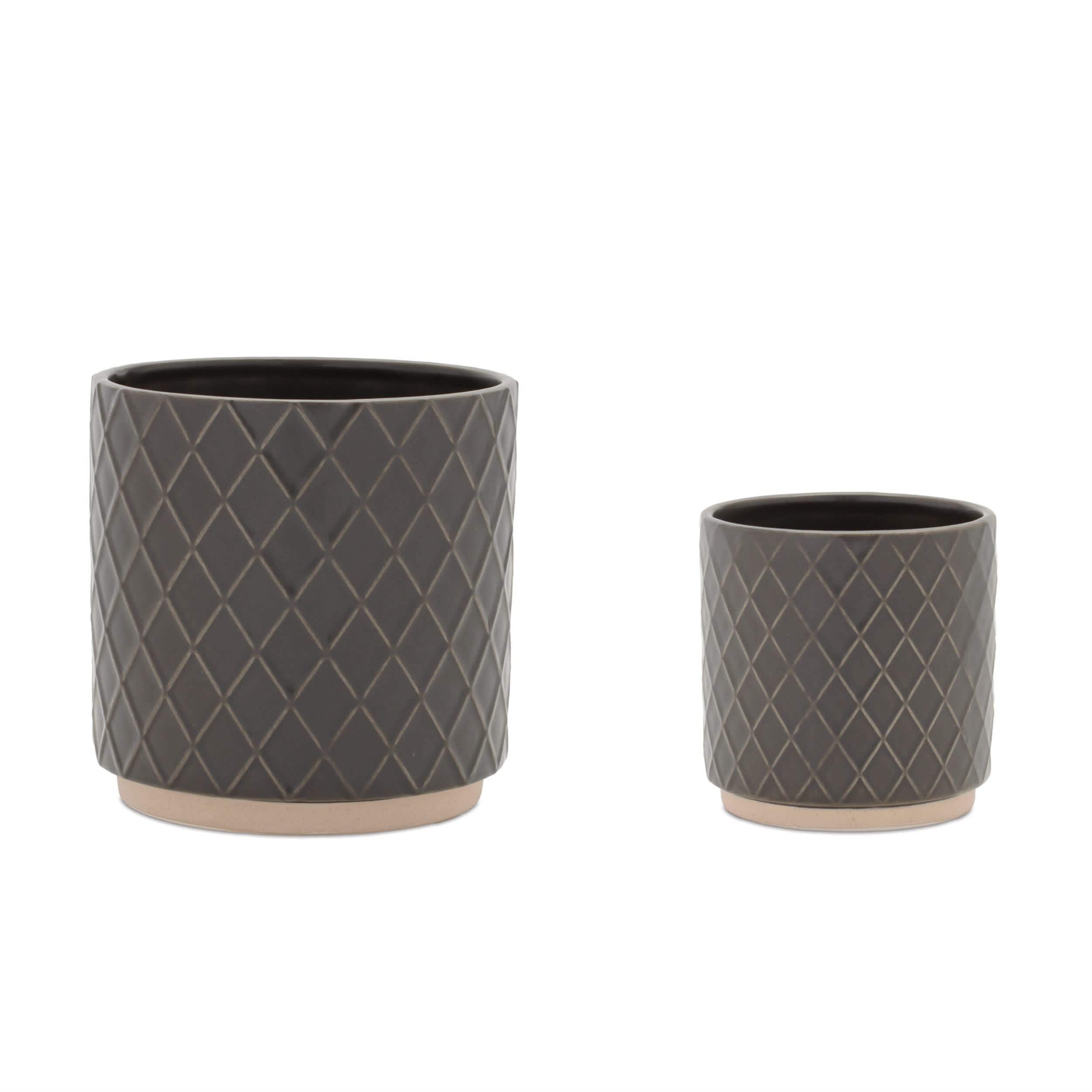Melrose International 96360DS Container (Set of 2) 4D x 4H 5.75D x 5.75H Ceramic