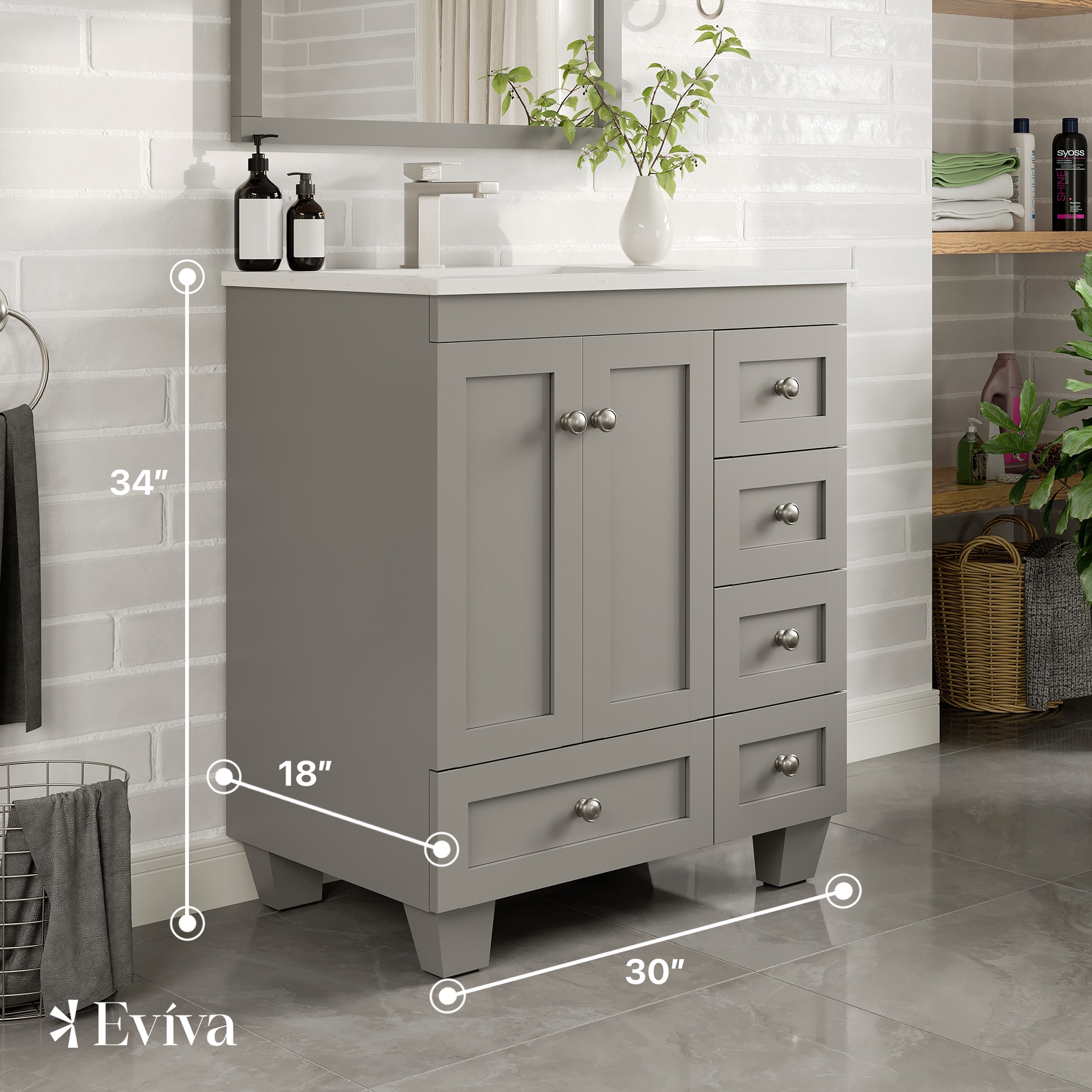 Eviva EVVN30-30X18GR-Q Bath-Vanity-Combo - View #2
