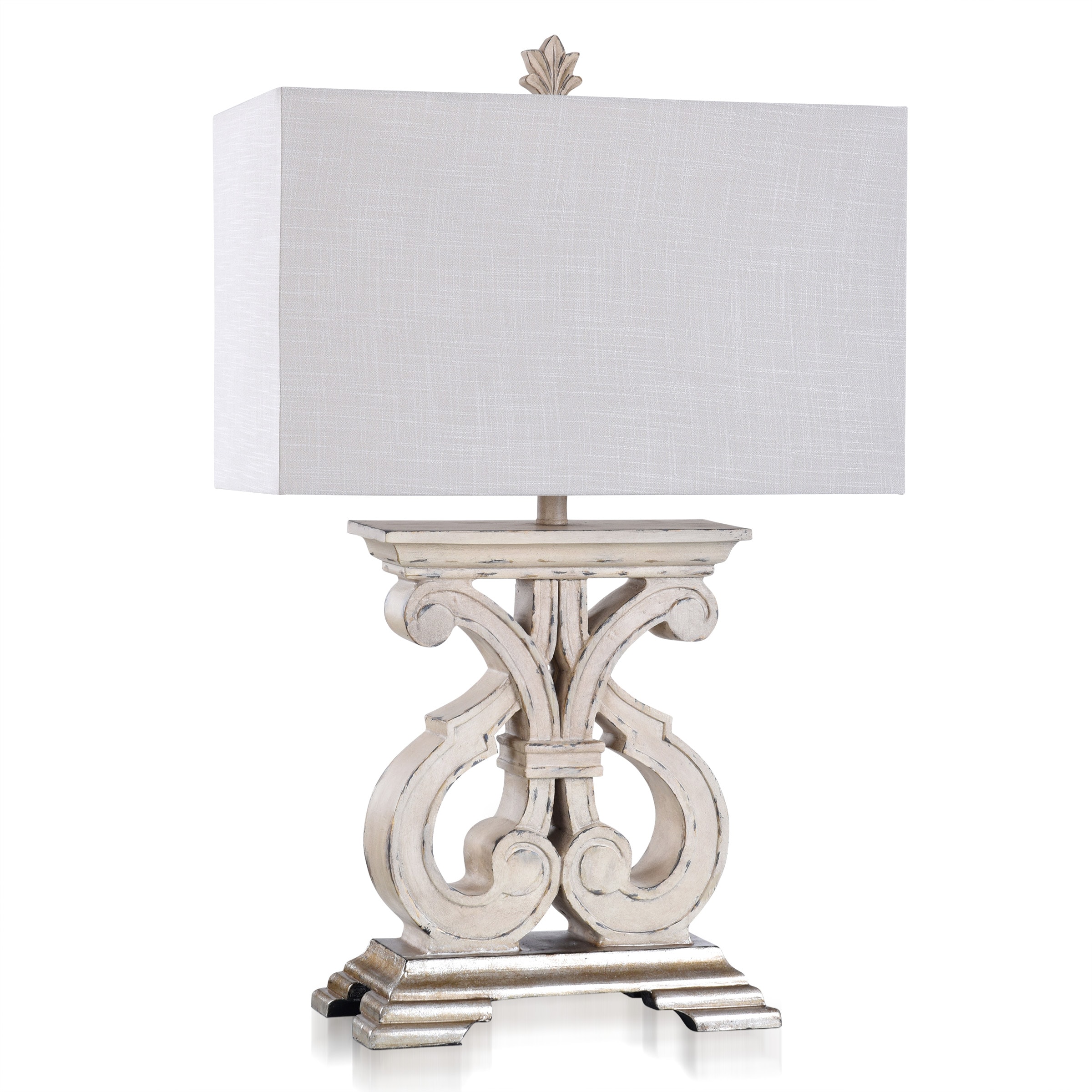 StyleCraft Home Collection L331514DS Indra Tuscana Cream 3-way Table Lamp with Plastic Shade