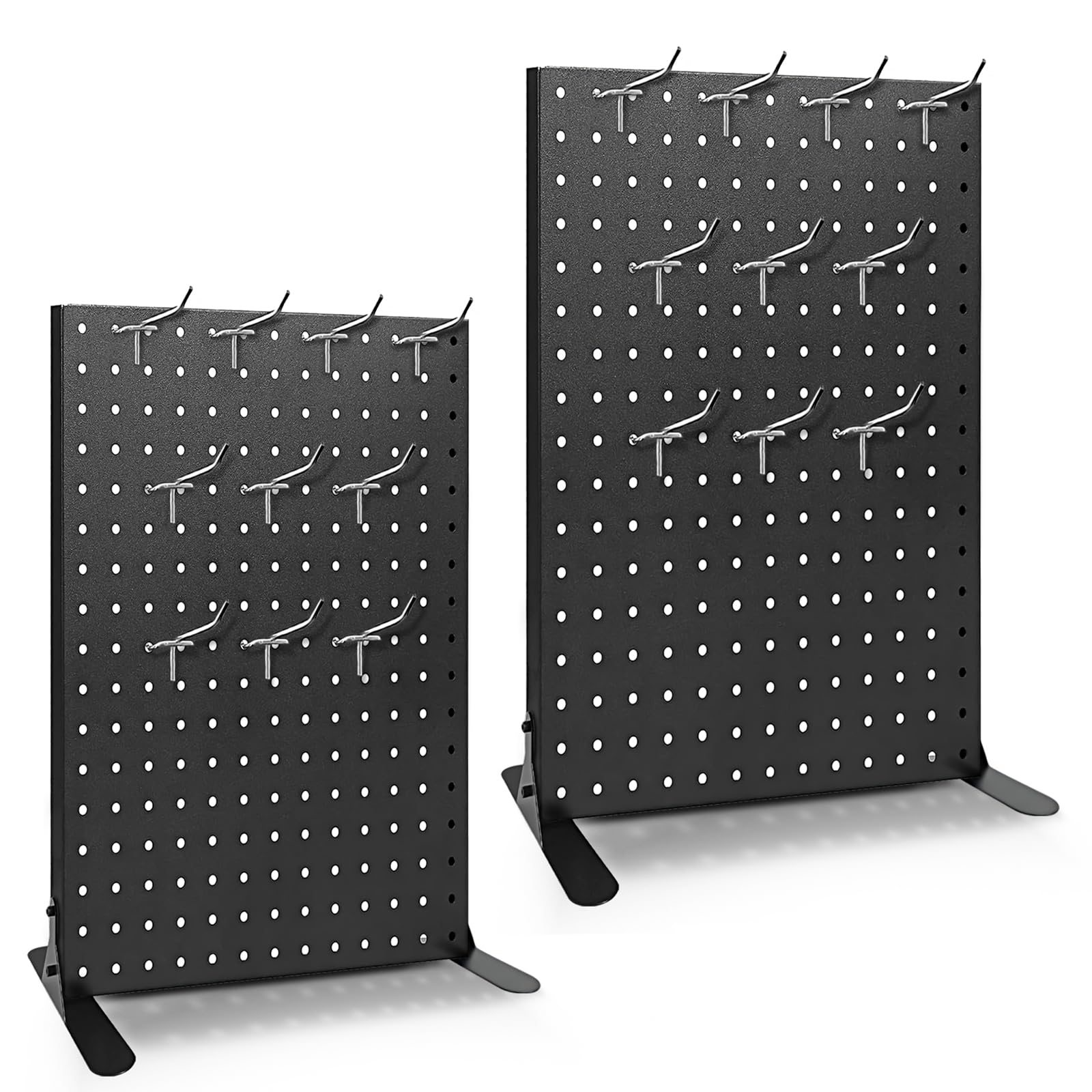 Justincity  Pegboard Display Stand with 20 Hooks Metal Jewelry and Key Ring Retail Display Rack for Craft Shows Vendors Events 17 by 13 Inches
