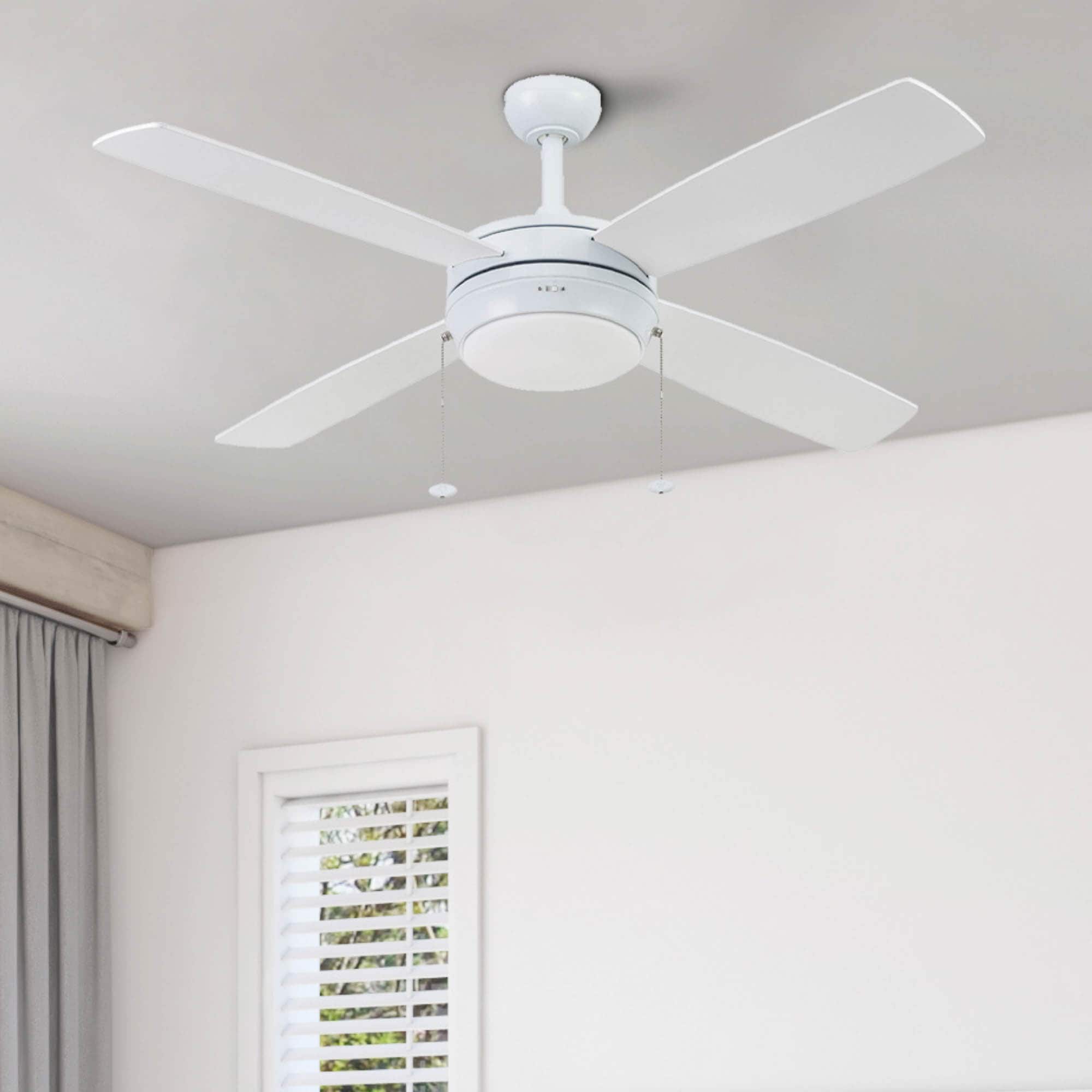 Prominence Home 51636-26 Kailani 52-in Bright White with White White Maple Blades Ceiling Fan With Light ( 4 -Blade )