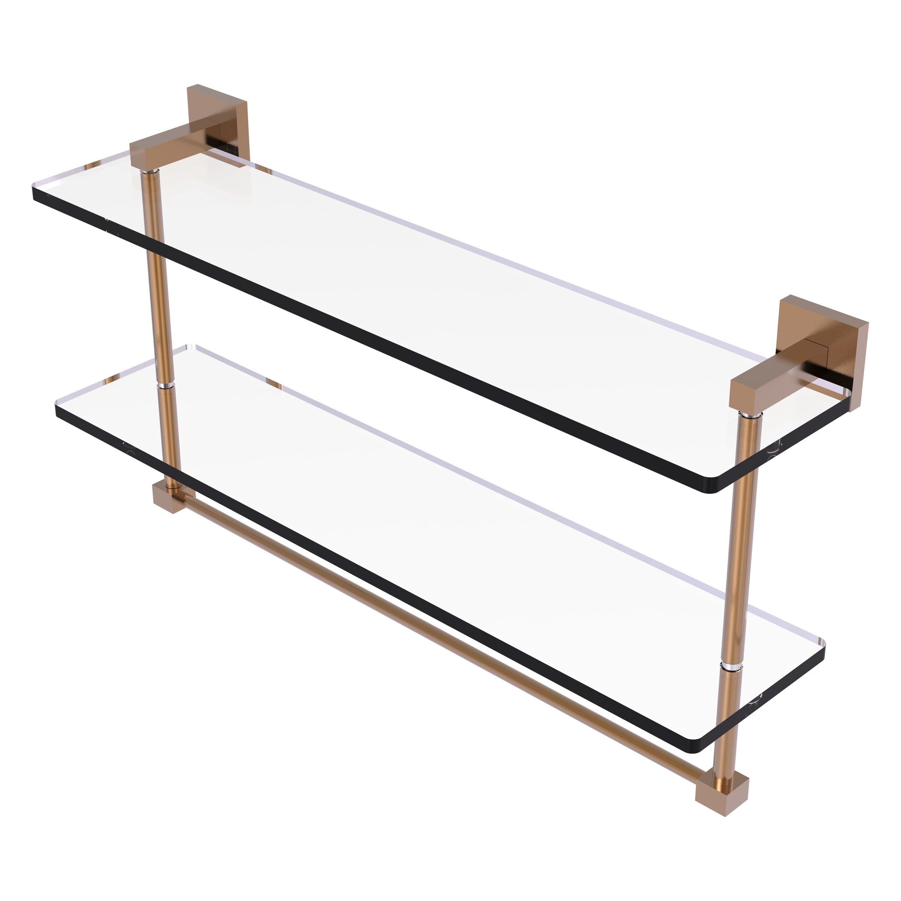 Allied Brass MT-2-22TB-BBR Montero Brushed Bronze 2 -Tier Wall mount Bathroom Shelf ( 22-in x 11.7-in x 5-in )