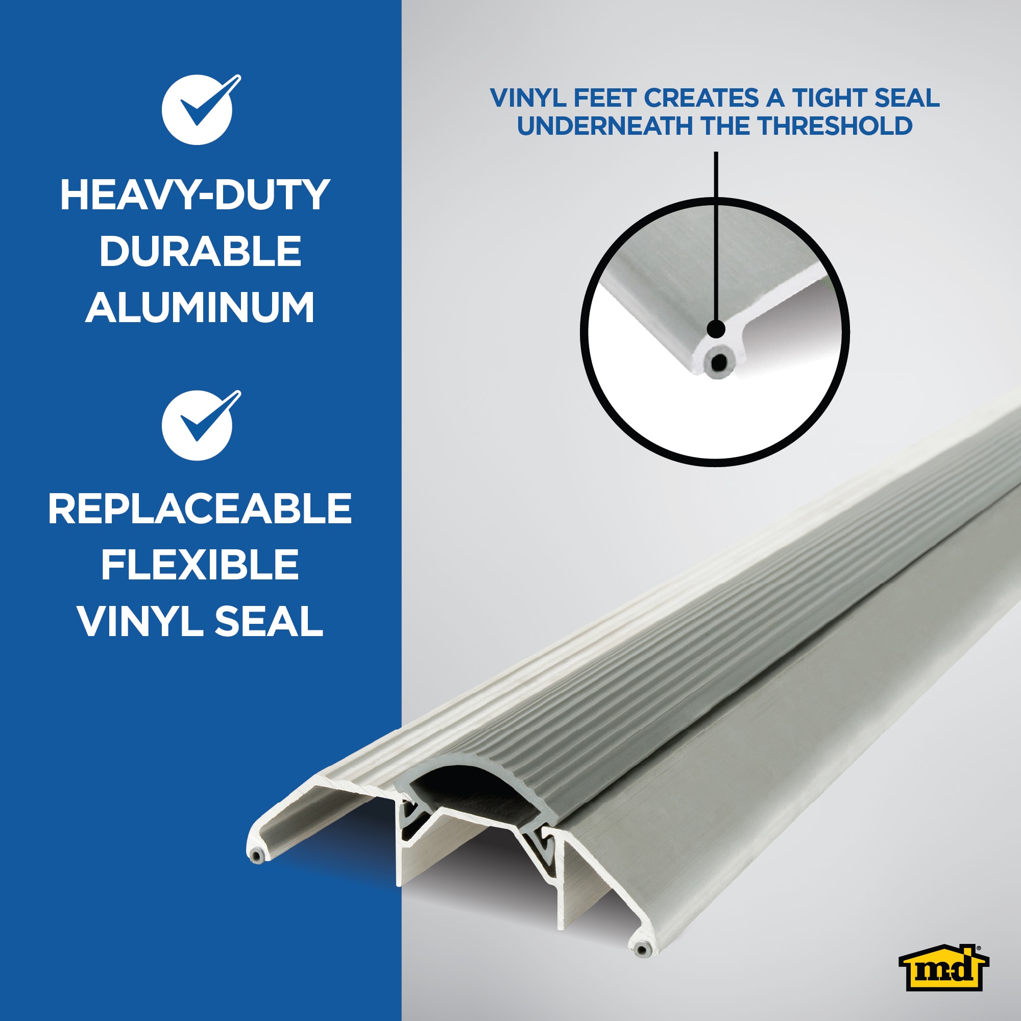 M-D 36-in x 3.75-in Aluminum Door Threshold (Install with Screws