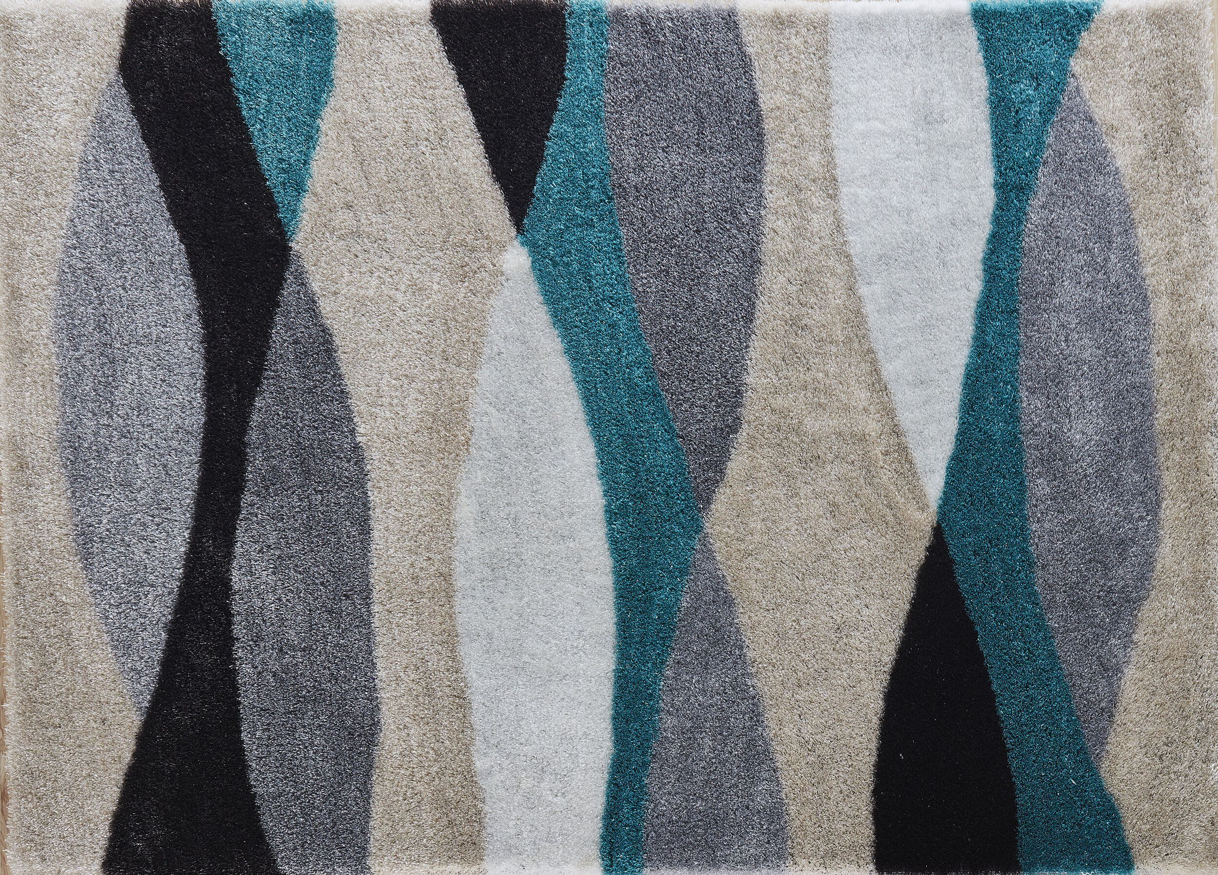 Amazing Rugs AC1024-23 Aria 2 x 3 (ft) Tufted Polyester Gray, Turquoise Rectangular Indoor Stripe Area rug