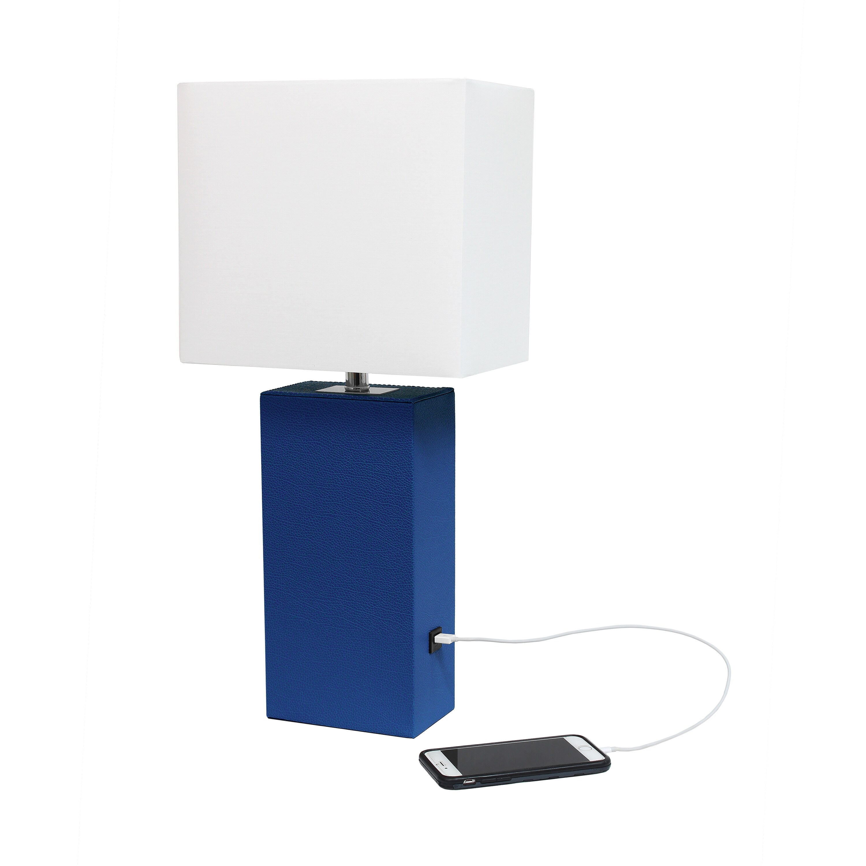 Lalia Home Lexington 21 In Blue Led On Off Switch Table Lamp With