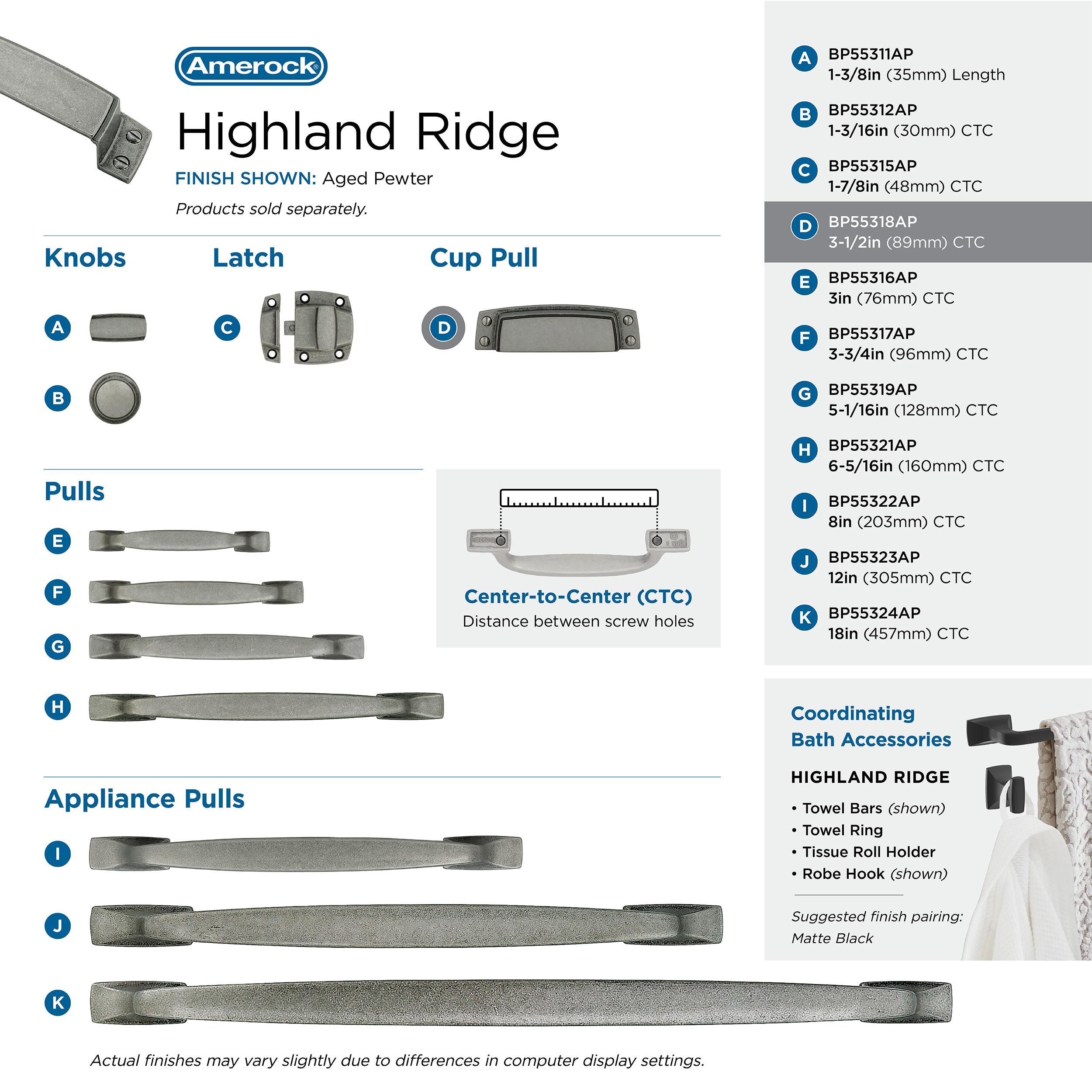 Amerock BP55318AP Cabinet-Pulls - View #6