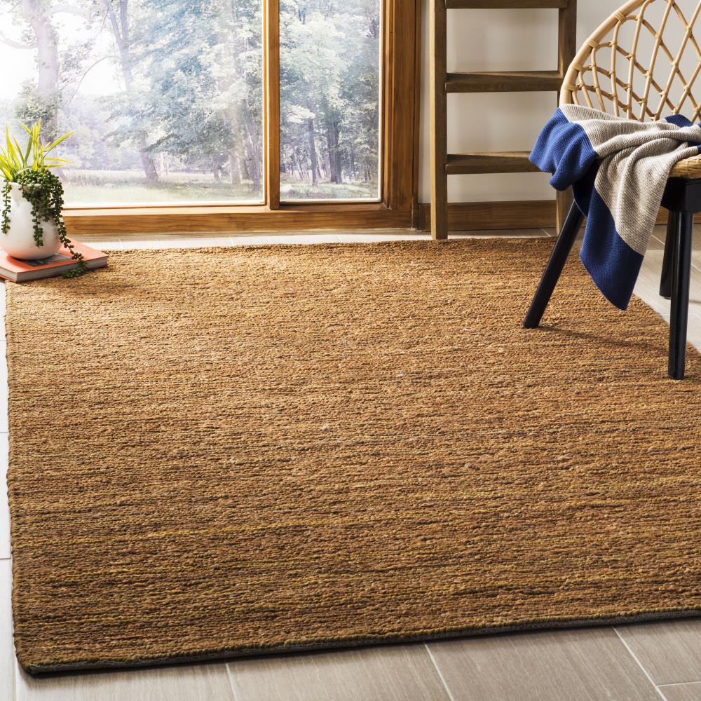 Handmade Gold Jute Rectangular Area Rug, 9' x 12'