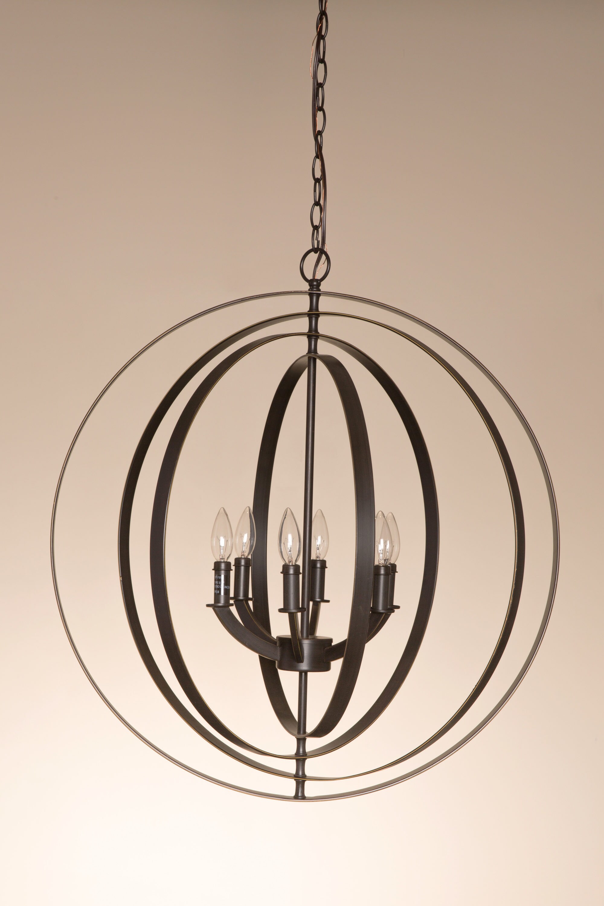 Progress Lighting Equinox 6-Light Antique Bronze Transitional Chandelier