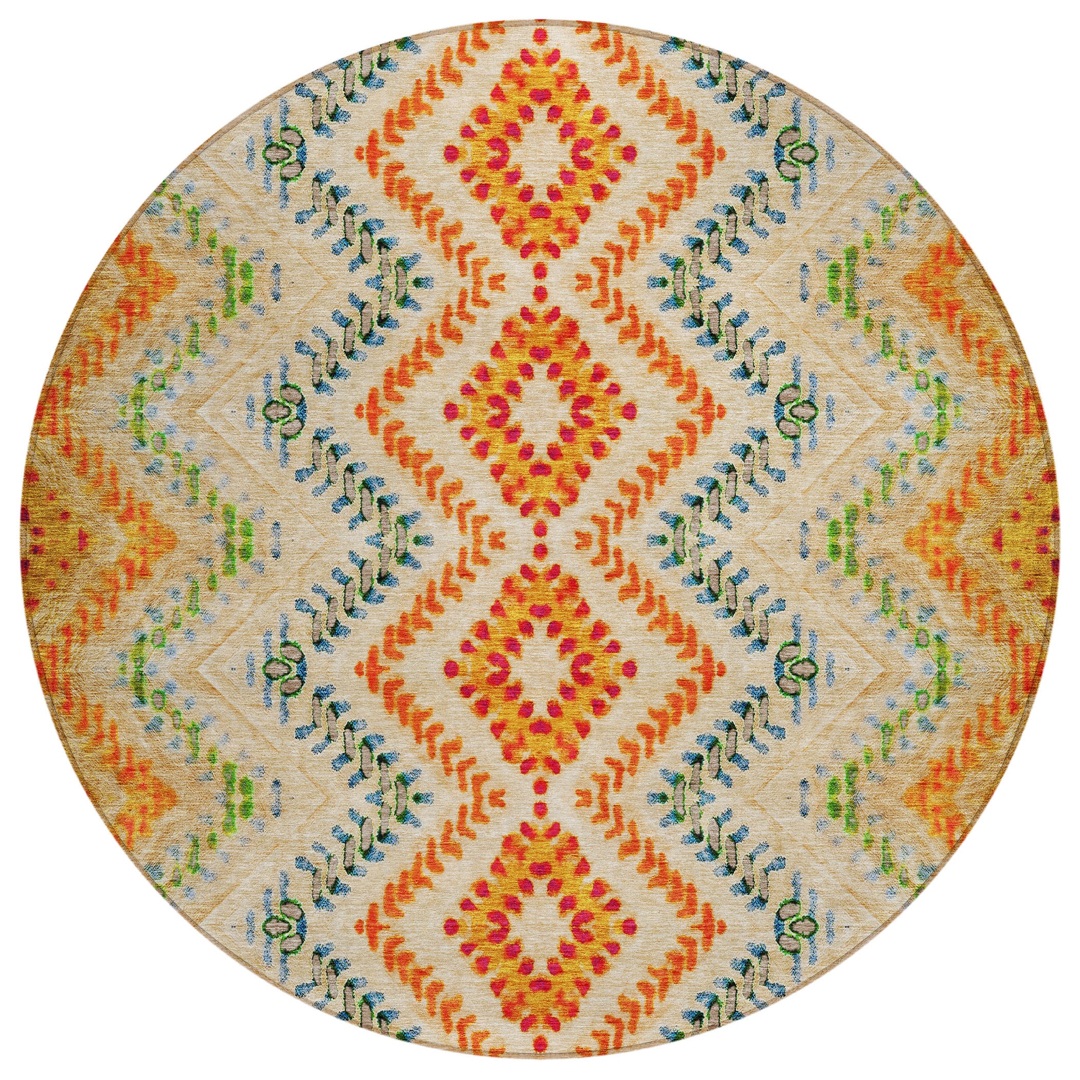 Addison Rugs ACN683BG8RO Chantille ACN683BG 8 x 8 (ft) Polyester Beige Round Indoor/Outdoor Geometric Machine washable Area rug