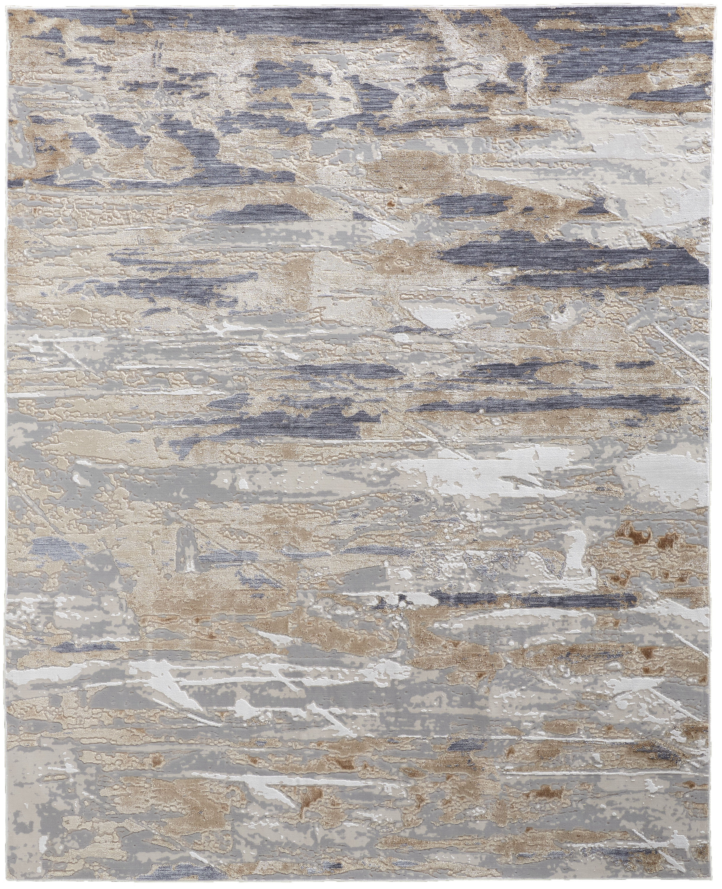 Room Envy LAIR39G5BGEBLUF83 8 x 10 (ft) Loomed Polyester Tan/Orange/Ivory Rectangular Indoor Abstract Area rug
