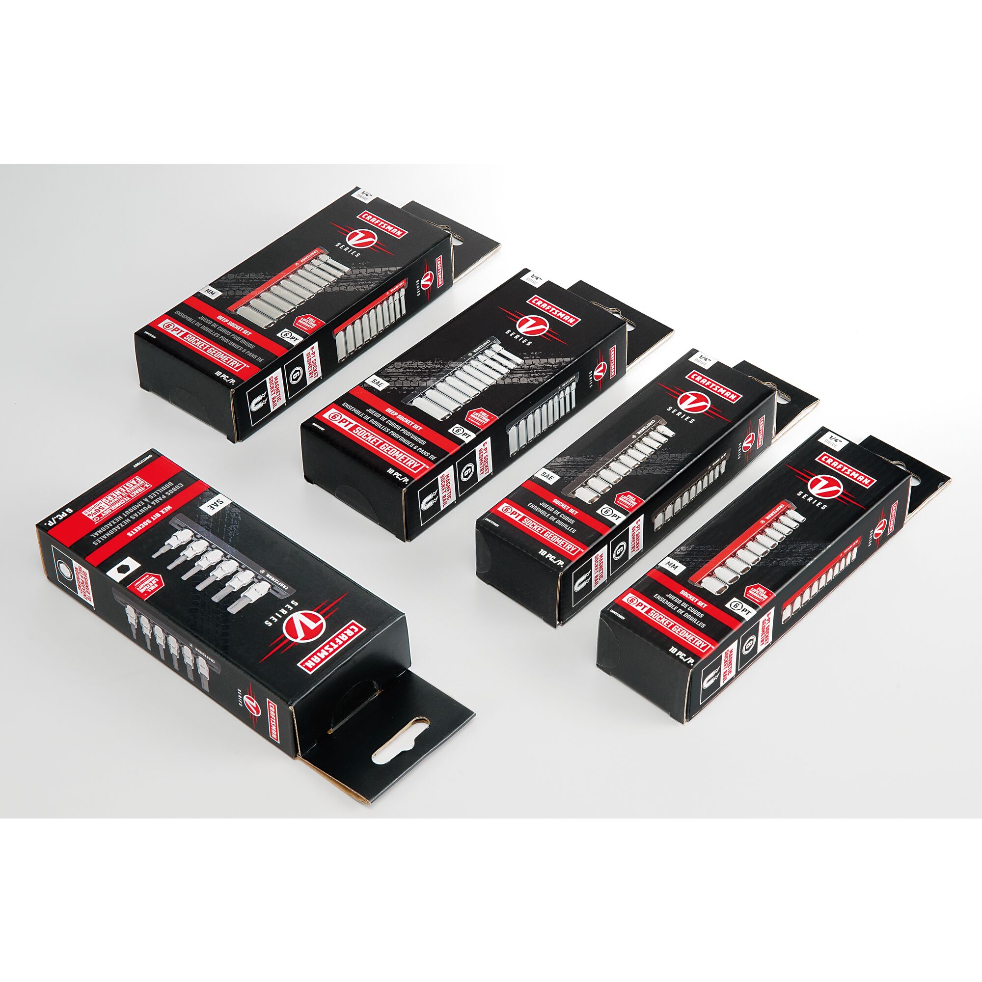 CRAFTSMAN V-Series 10-Piece Standard (SAE) 1/4-in Drive 6-point