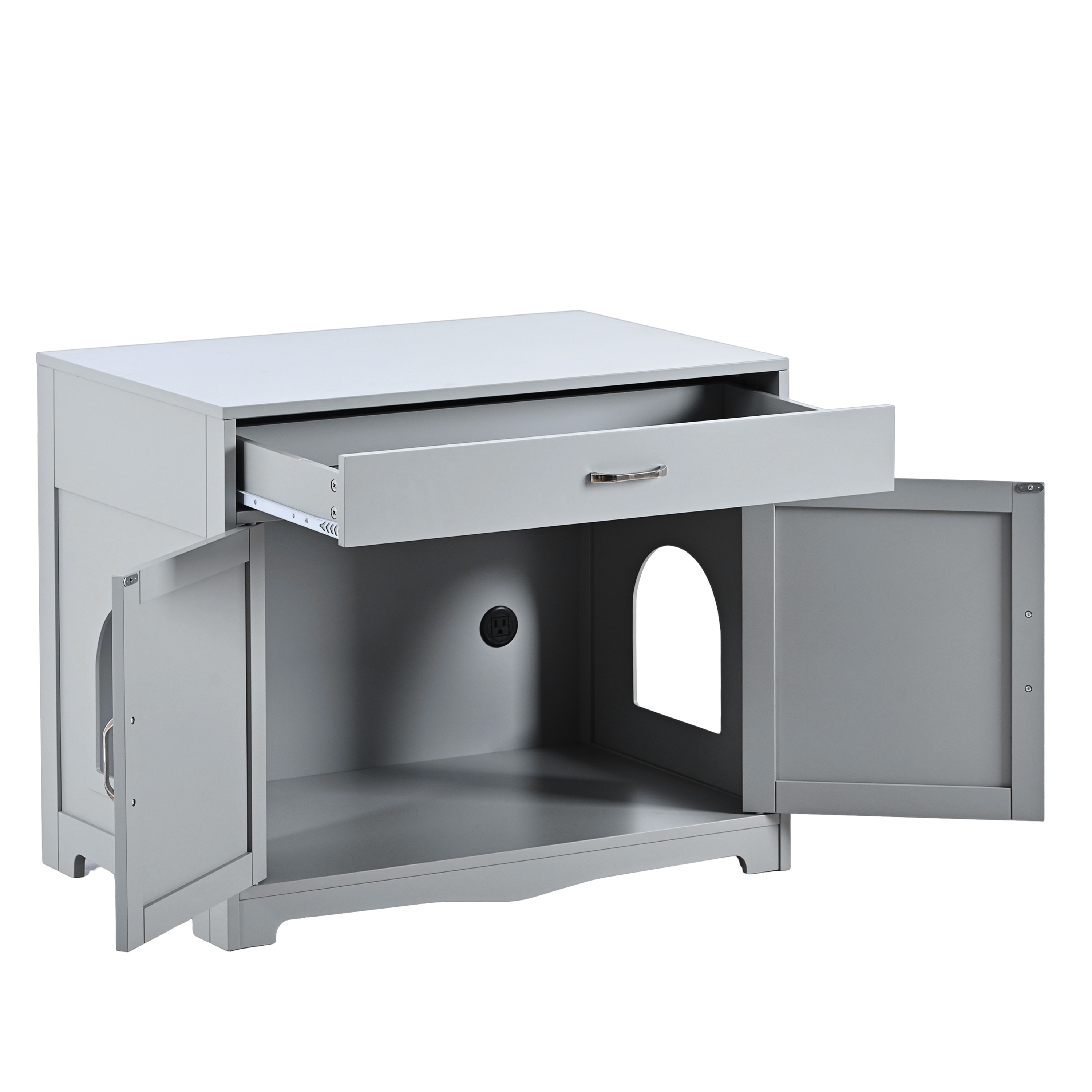 LIVIZA GIJ-LBE-001GY Gray Hooded Litter box concealment