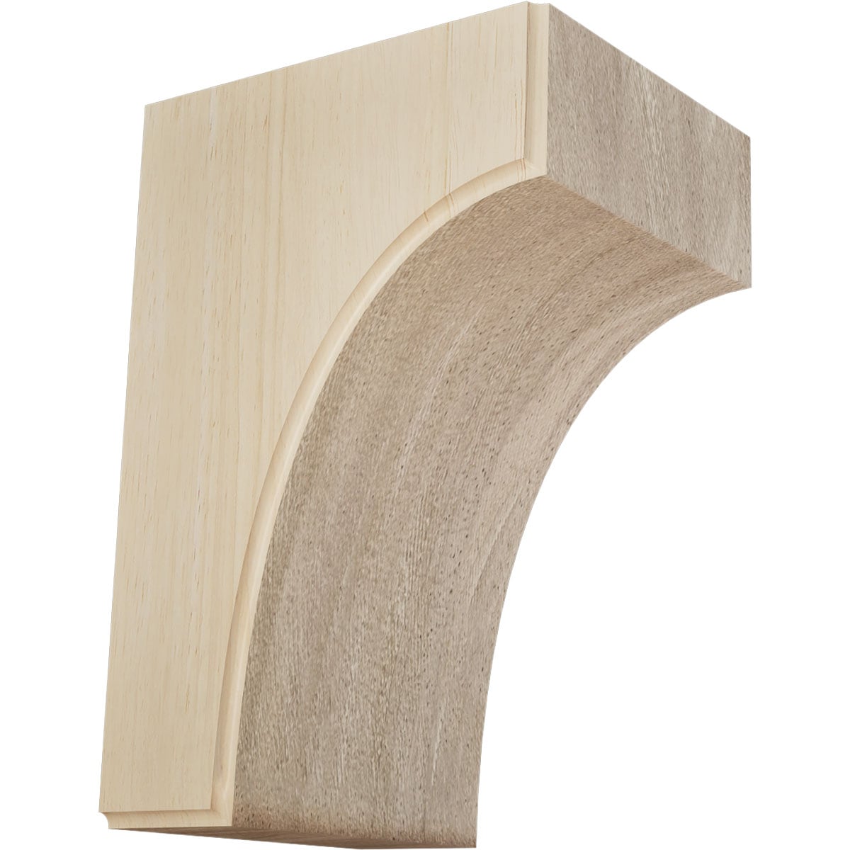 Ekena Millwork BKTW05X04X06CVRW Clarksville 5-1/4-in x 4-in x 6-in Rubberwood Brown Wood Standard bracket