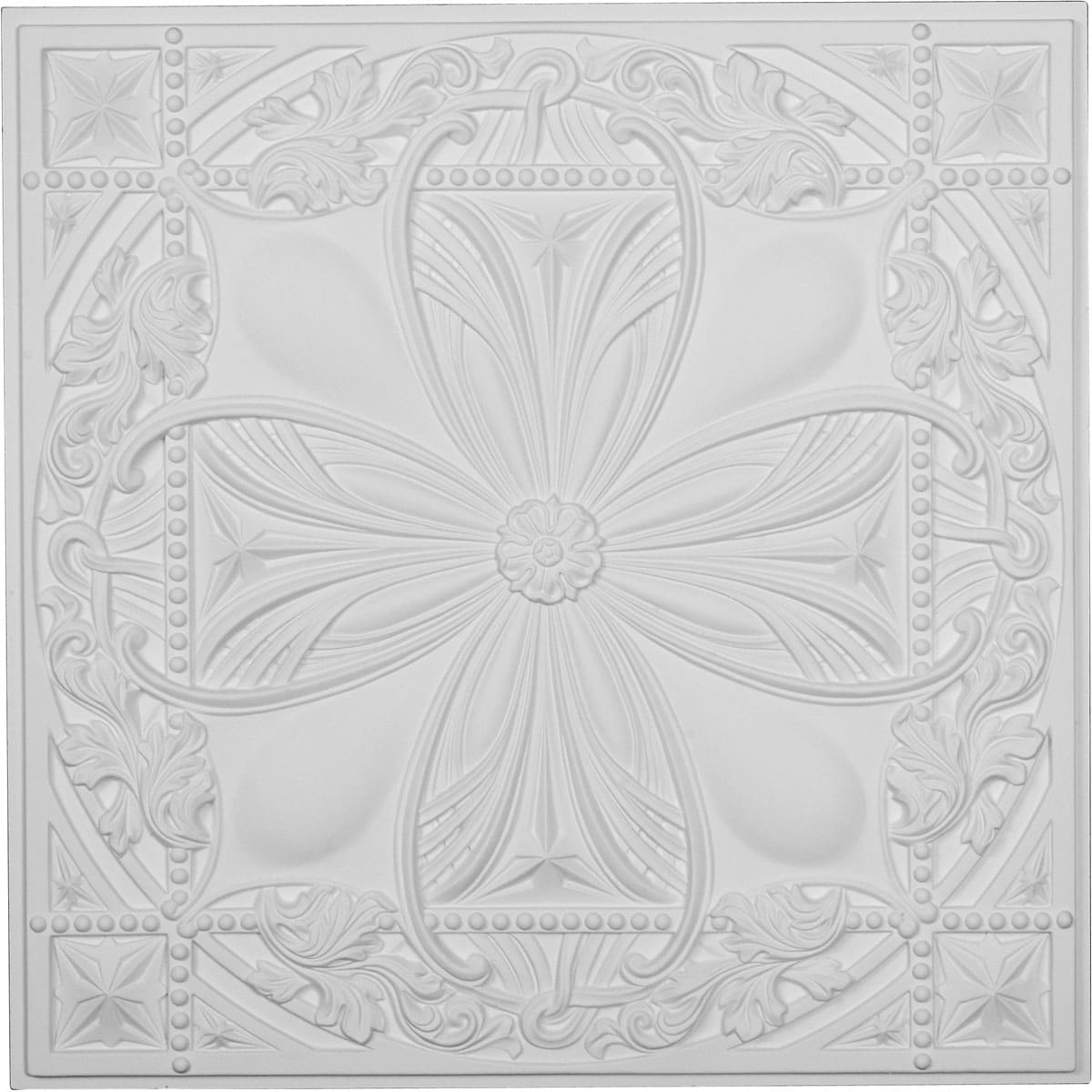 Ekena Millwork CT24X24CE 2-ft x 2-ft Cole Primed Urethane Drop Ceiling Tile (1-Pack, 4-sq ft / Case)