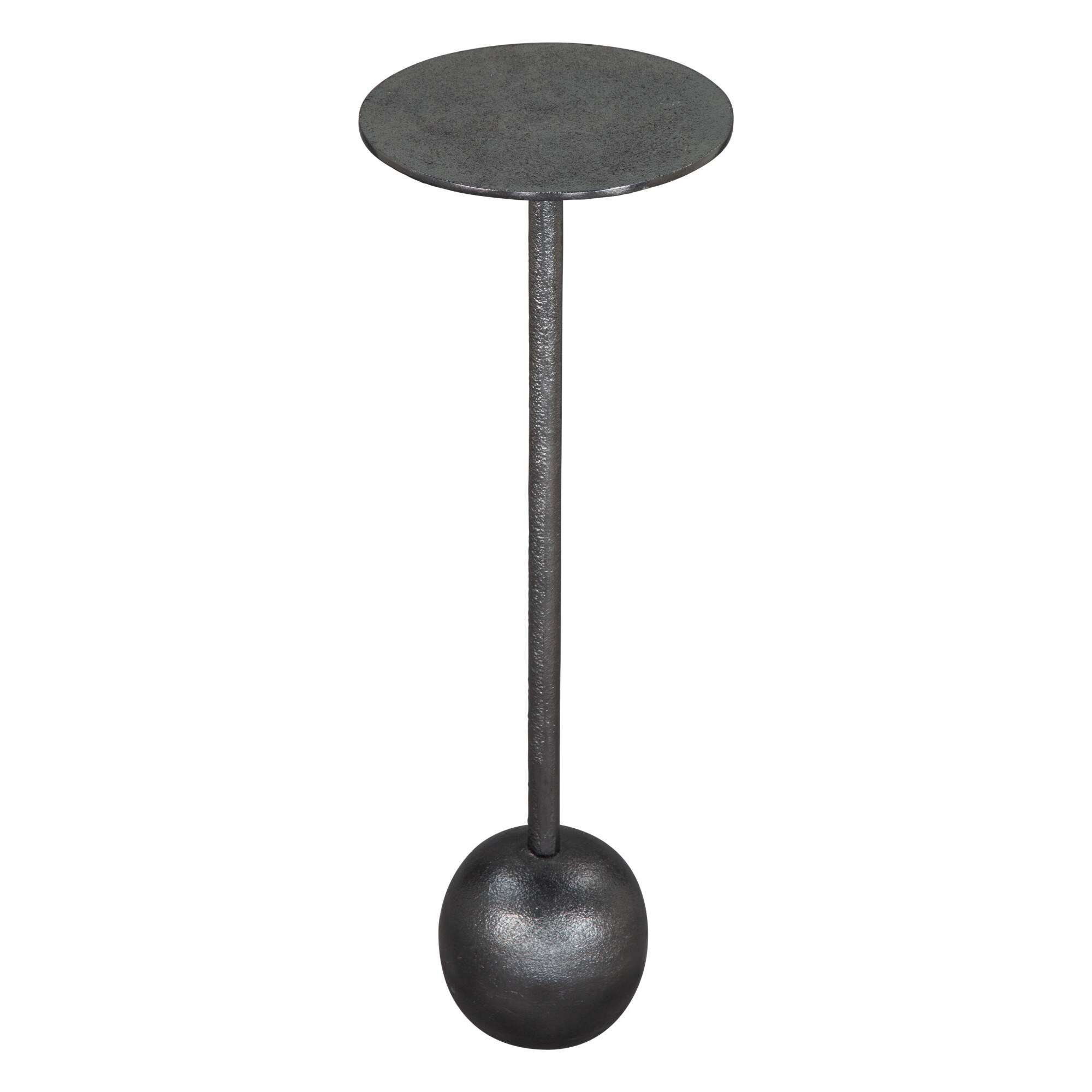 ZUO 109357 8.0-Inches W x 24.0-Inches H Antique Black Metal Round Modern End Table