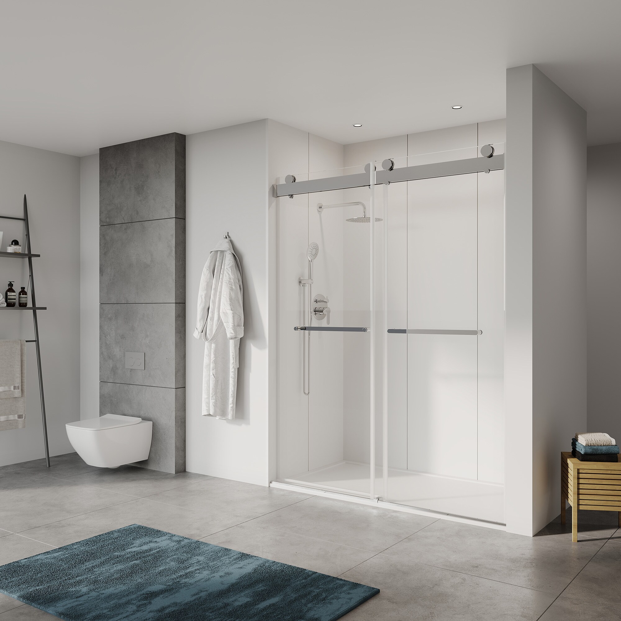 Rainlex 44 to 48-in W x 76-in H Sliding Frameless Shower Door with 3/8 ...