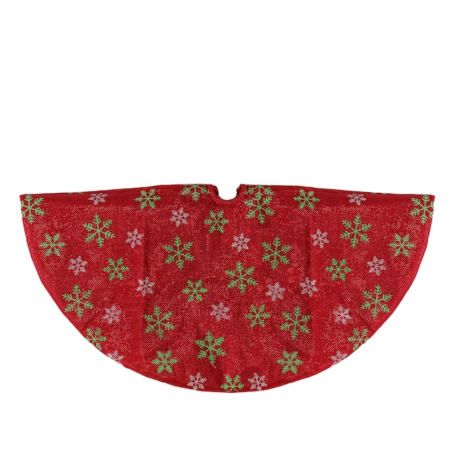 Northlight Red Snowflake Christmas Tree Skirt - 20 Inch Diameter ...
