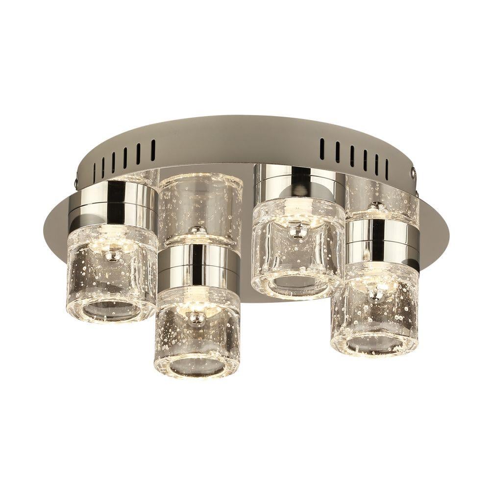 PLC Lighting 81114PC 1-Light 11-in Polished Chrome LED Flush Mount Light