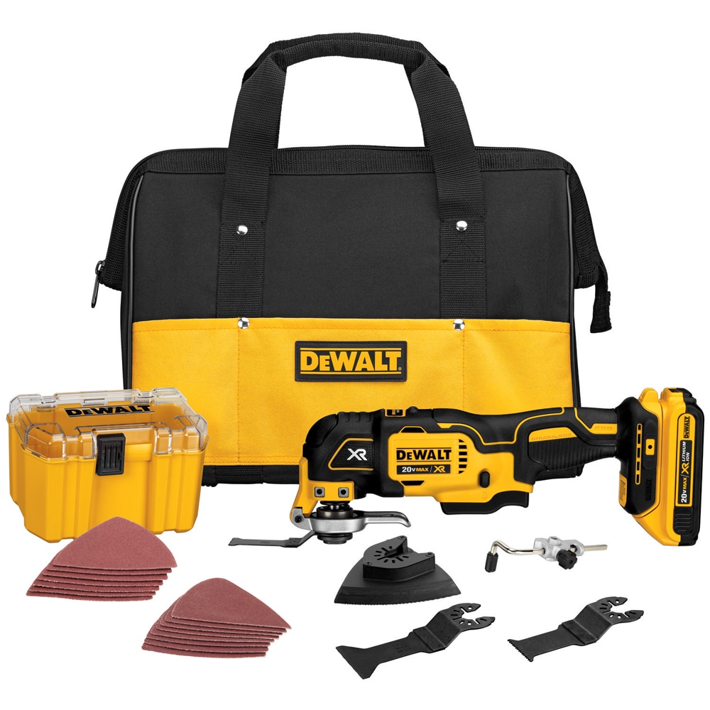 XR Cordless Brushless 20-volt Max Variable Speed 28-Piece Oscillating Tool Kit with Soft (1-Battery Included) | - DEWALT DCS355D1