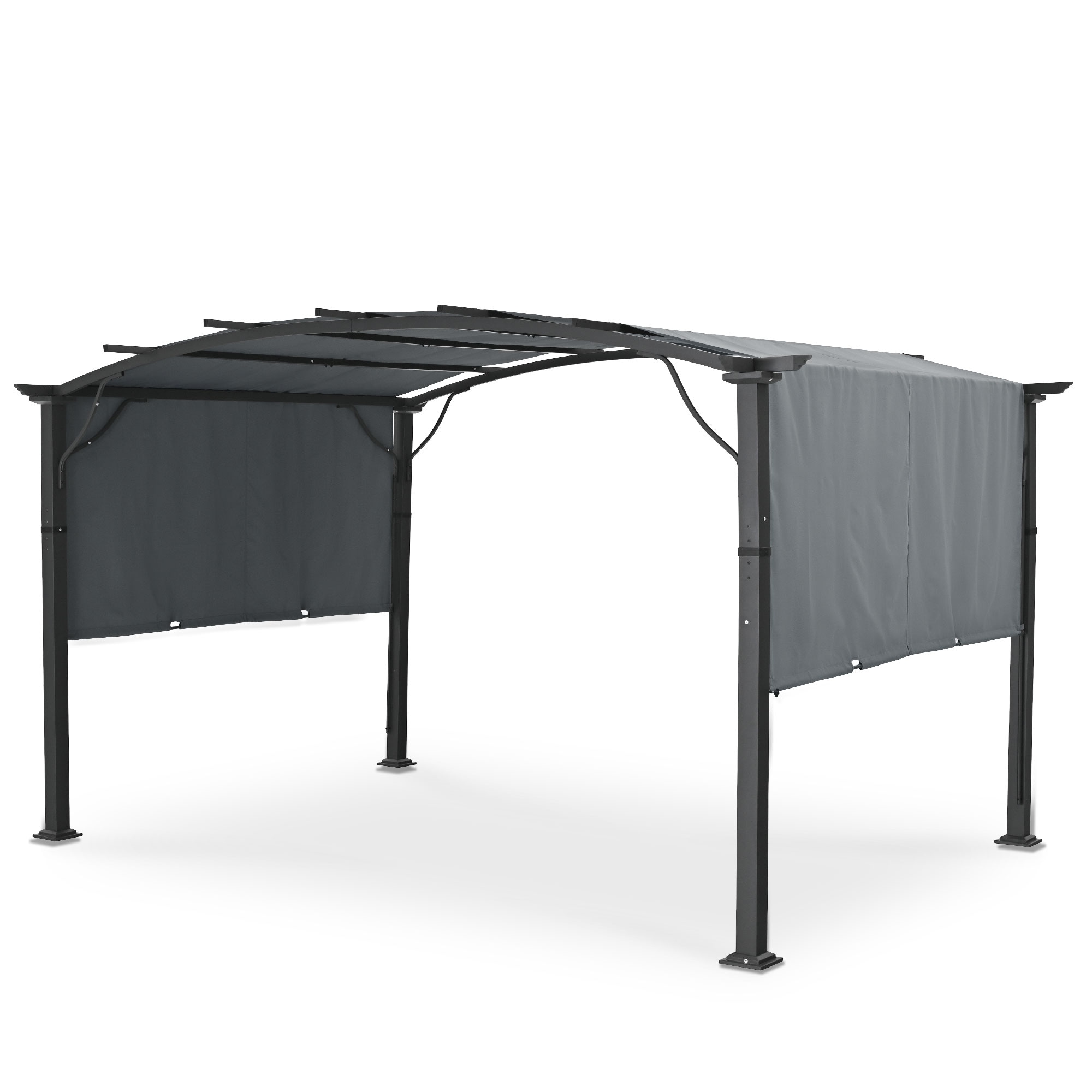  EL-ZPPLWG-1013-H-WL3 9-ft 9-in W x 13-ft L x 7-ft 8-in H Gray Metal Freestanding Pergola with Canopy