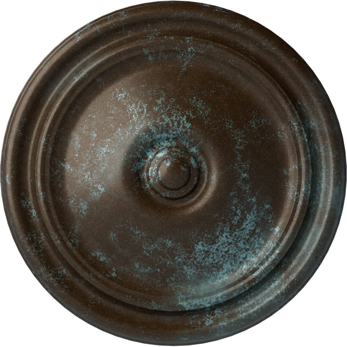 Ekena Millwork CM12REBBS Reece 12-in W x 12-in L Painted Bronze Blue Patina Polyurethane Whole Ceiling Medallion