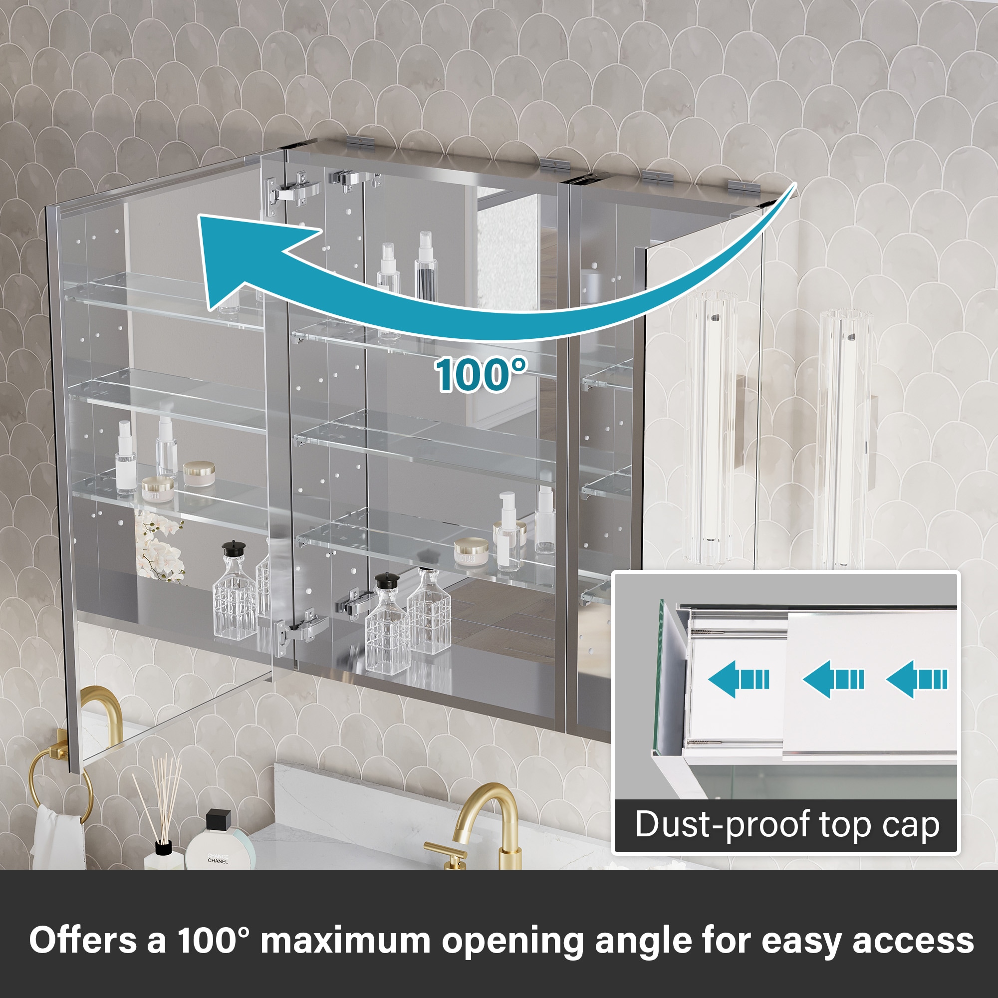 WELLFOR JRA20L12R32 Bathroom-Medicine-Cabinets - View #8