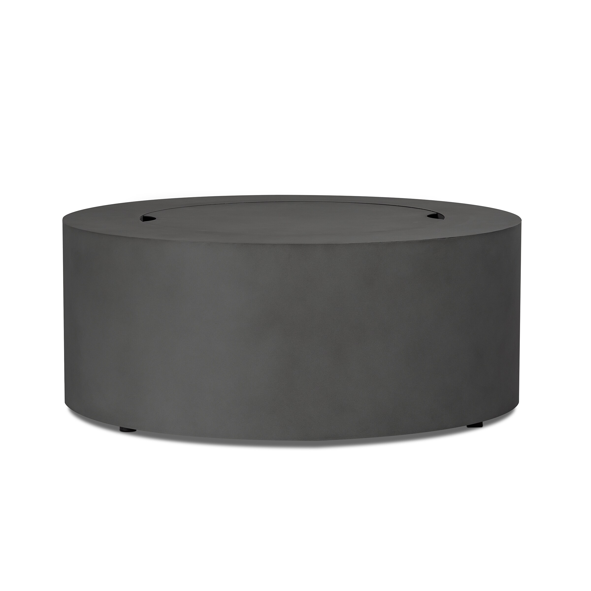 Aegean 36" Round Weathered Slate Steel Propane Fire Pit Table