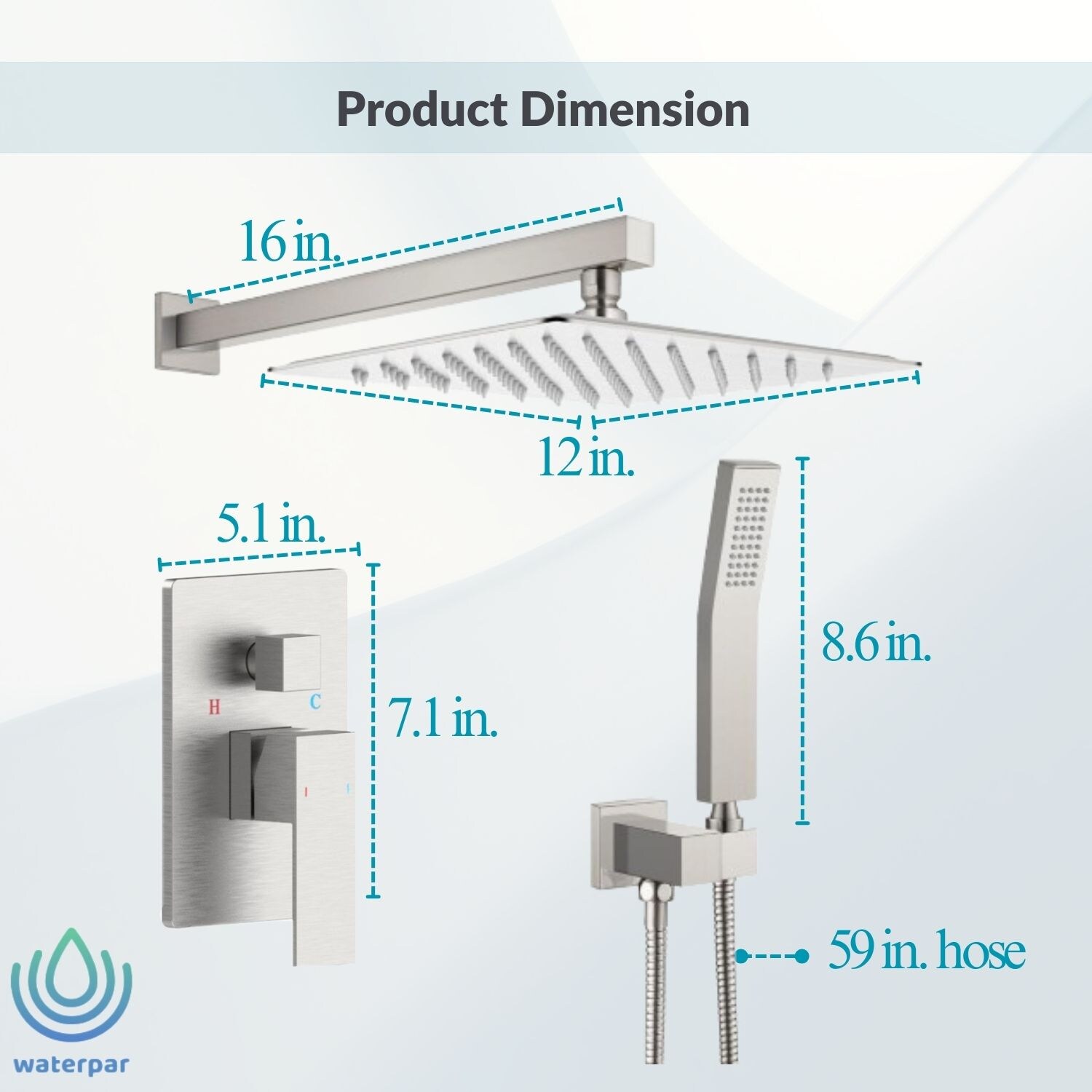 waterpar WPLO-SH15 Showerhead-Bar-Panels - View #8