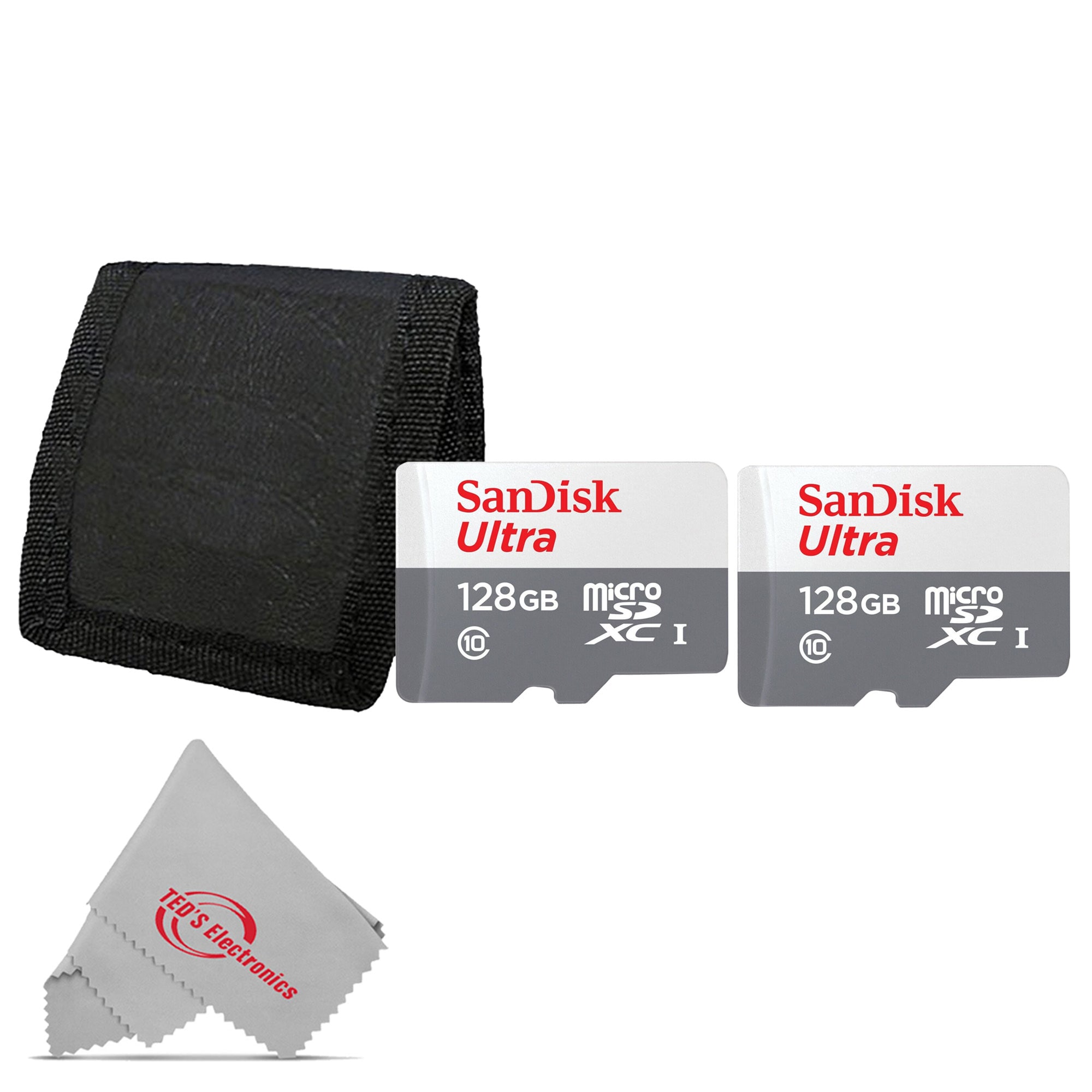 SanDisk 2x  128GB Ultra UHSI microSDXC Memory Card with SD Adapter and Card Wallet