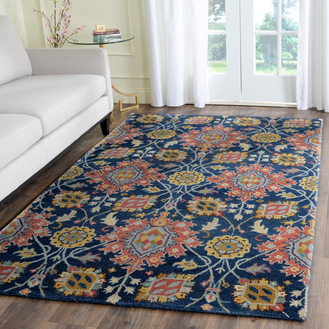  Roslyn 565 Navy/Multi Traditional 5ft x 8ft Medium Rectangle Rug