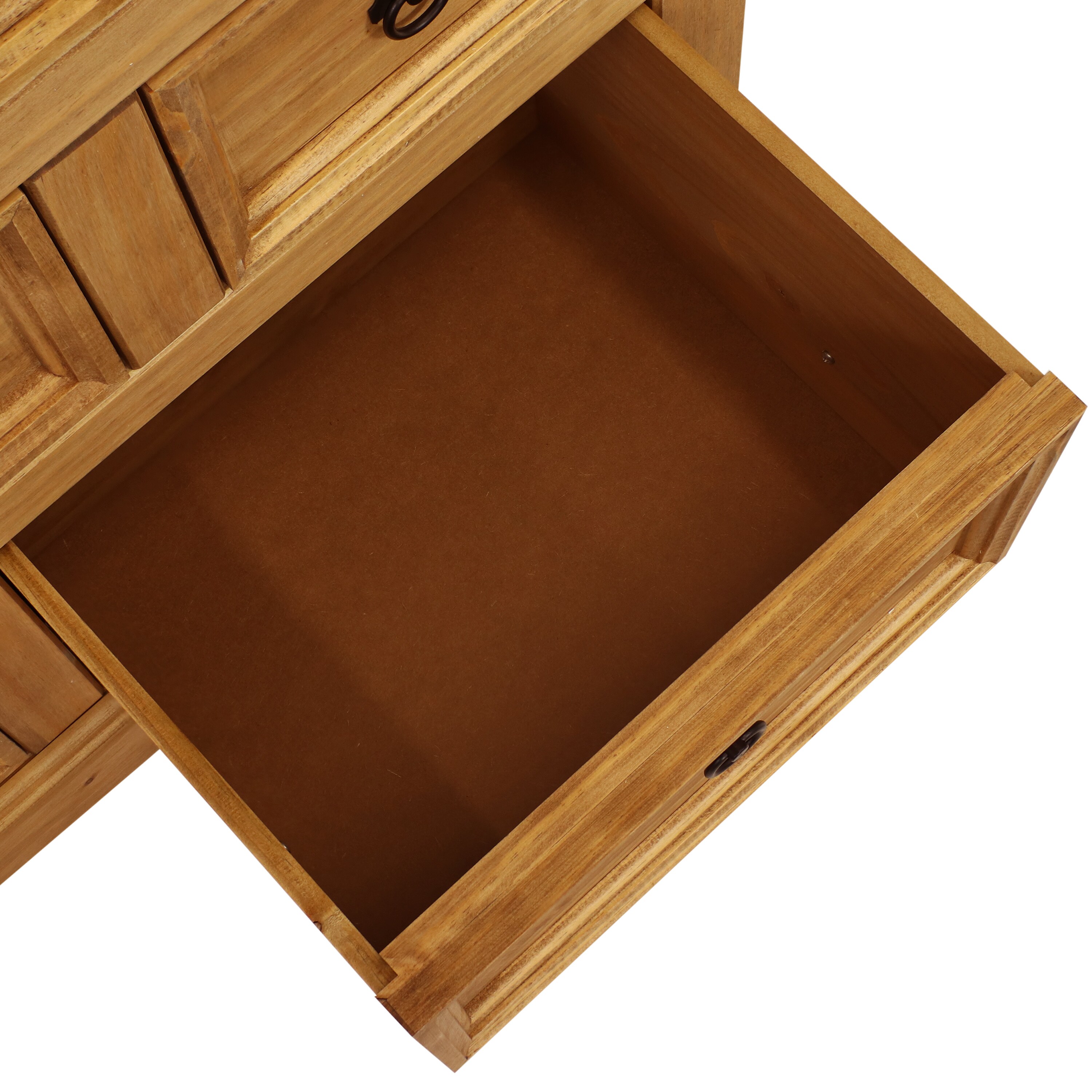 Sunnydaze Light Brown Pine 9-Drawer Farmhouse Chest