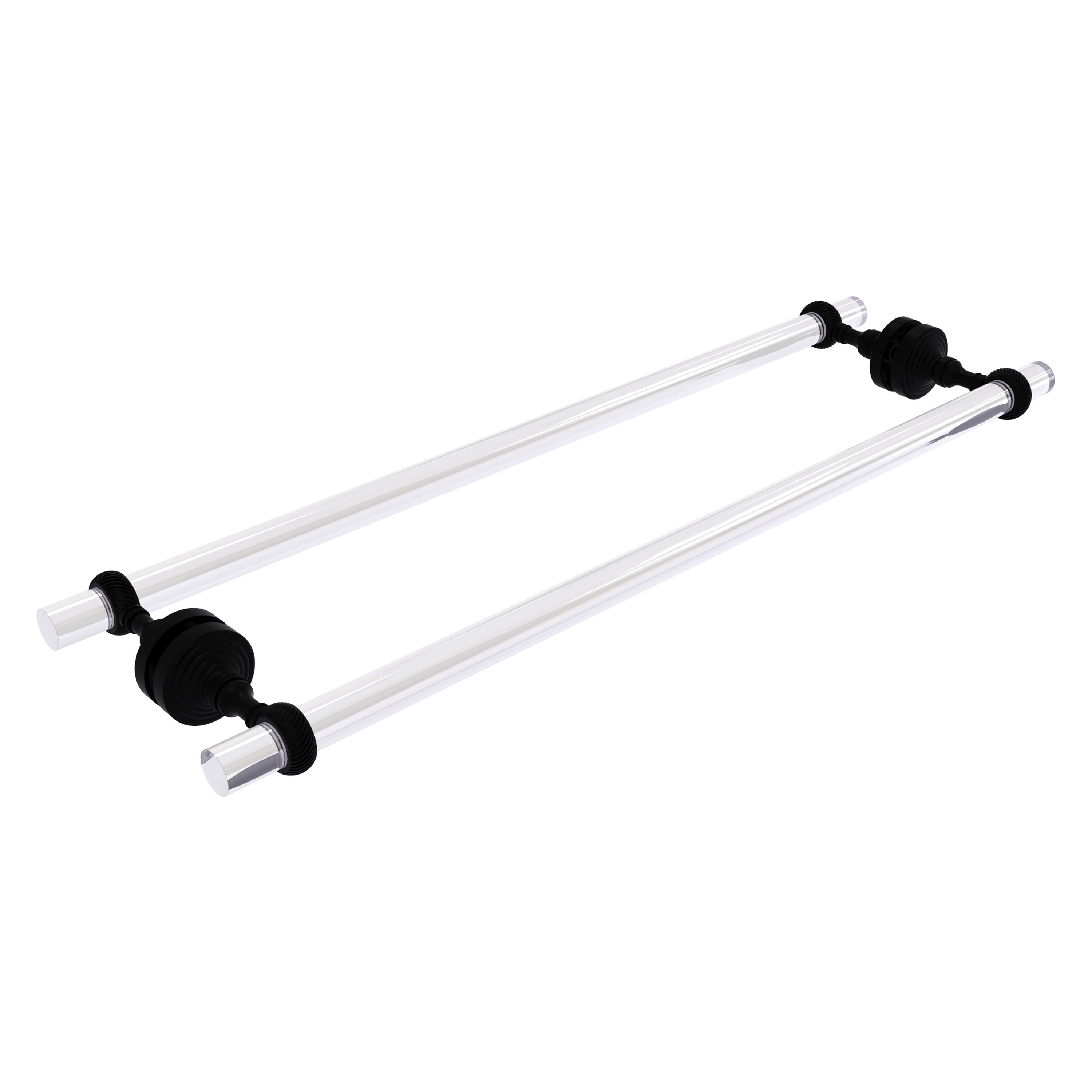 Allied Brass PG-41T-BB-24-BKM Pacific Grove 24-in double Matte Black Wall mount Double Towel Bar