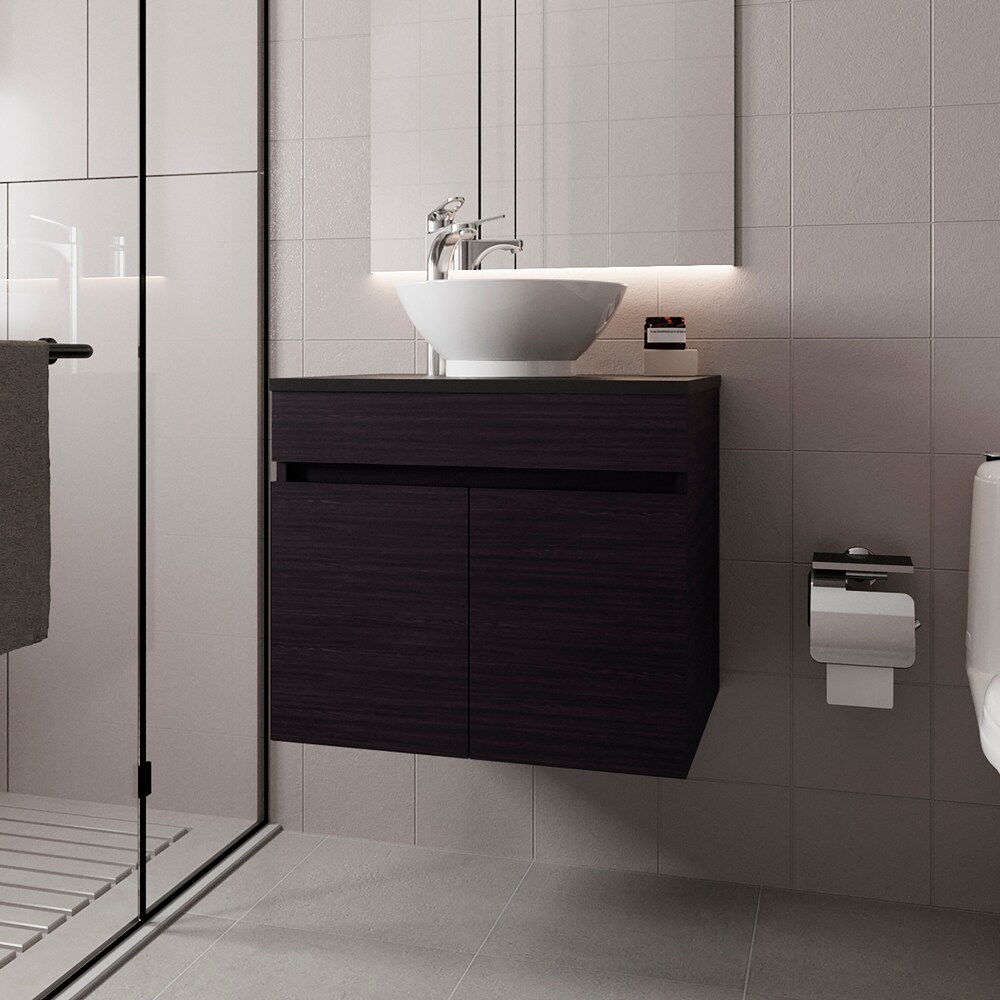 Tinyhomie Black Bathroom Vessel Sink Vanity Modern Bathroom Basin Durable Countertop Design