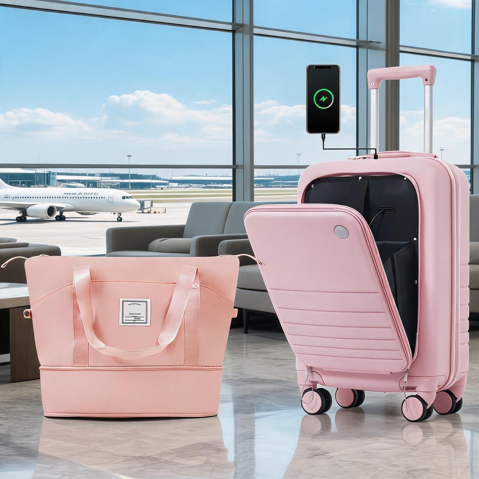 LIVACA 20 inch x 24 inch x 28 inch Pink ABS Hard Shell Luggage
